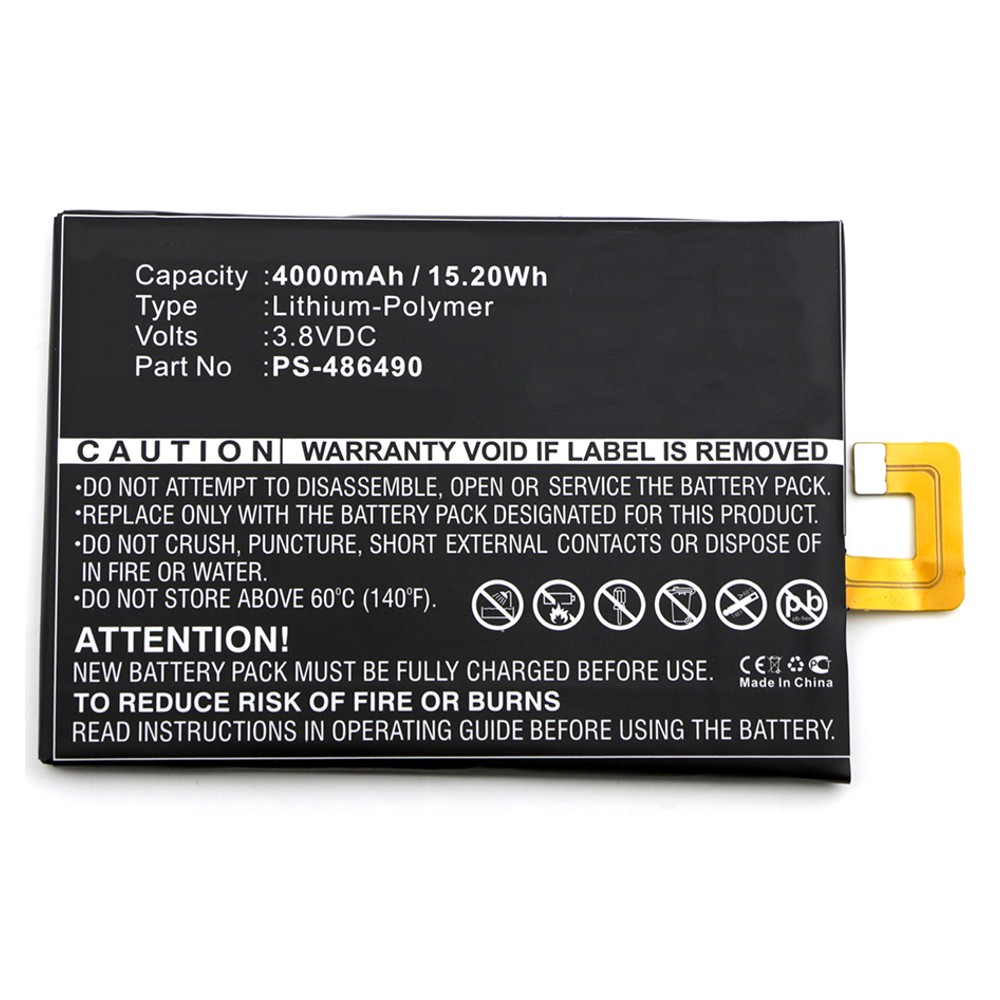 Synergy Digital Cell Phone Battery, Compatible with Asus PS-486490 Cell Phone Battery (Li-Pol, 3.8V, 4000mAh)