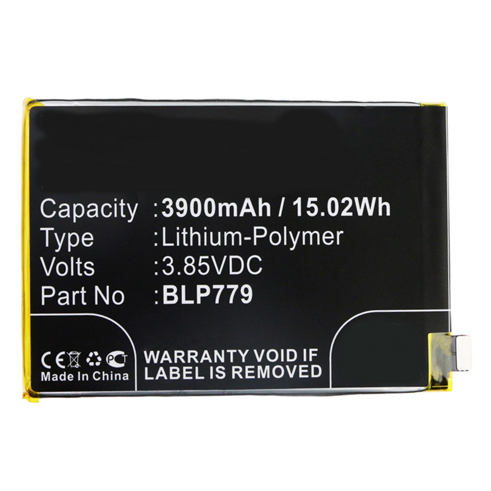 Synergy Digital Cell Phone Battery, Compatible with BBK BLP779 Cell Phone Battery (Li-Pol, 3.85V, 3900mAh)