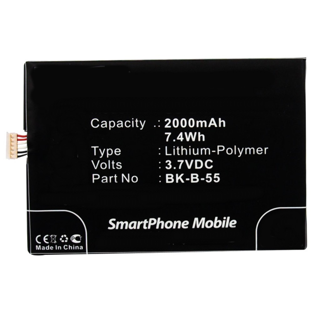 Synergy Digital Cell Phone Battery, Compatible with BBK BK-B-55 Cell Phone Battery (Li-Pol, 3.7V, 2000mAh)