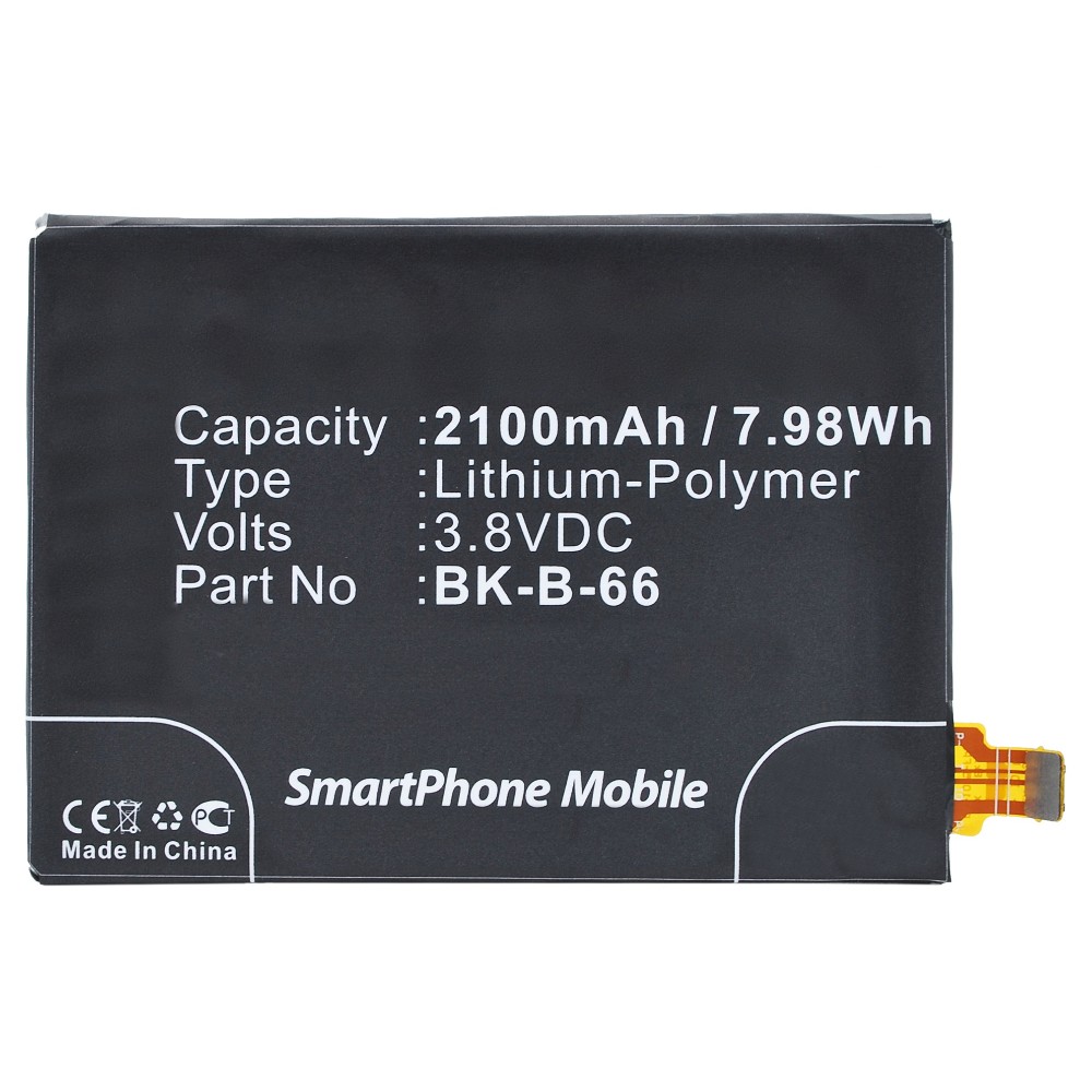 Synergy Digital Cell Phone Battery, Compatible with BBK BK-B-66 Cell Phone Battery (Li-Pol, 3.8V, 2100mAh)
