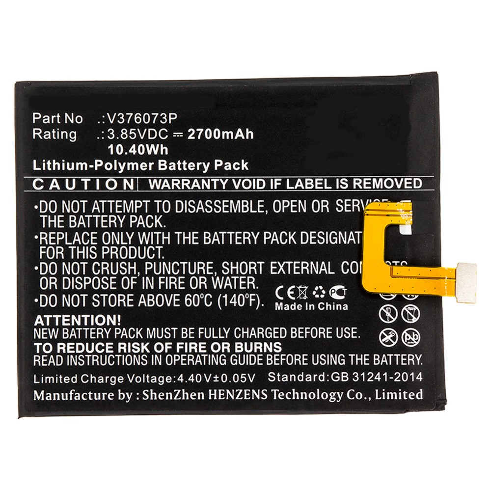 Synergy Digital Cell Phone Battery, Compatible with Blackview V376073P Cell Phone Battery (Li-Pol, 3.85V, 2700mAh)