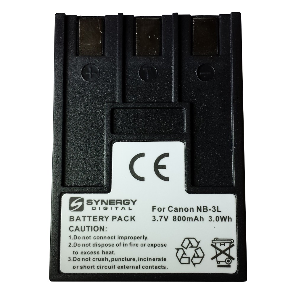 SDNB3L Lithium-Ion Battery - Rechargeable Ultra High Capacity (3.7V 800 mAh) - Replacement for Canon NB-3L Battery