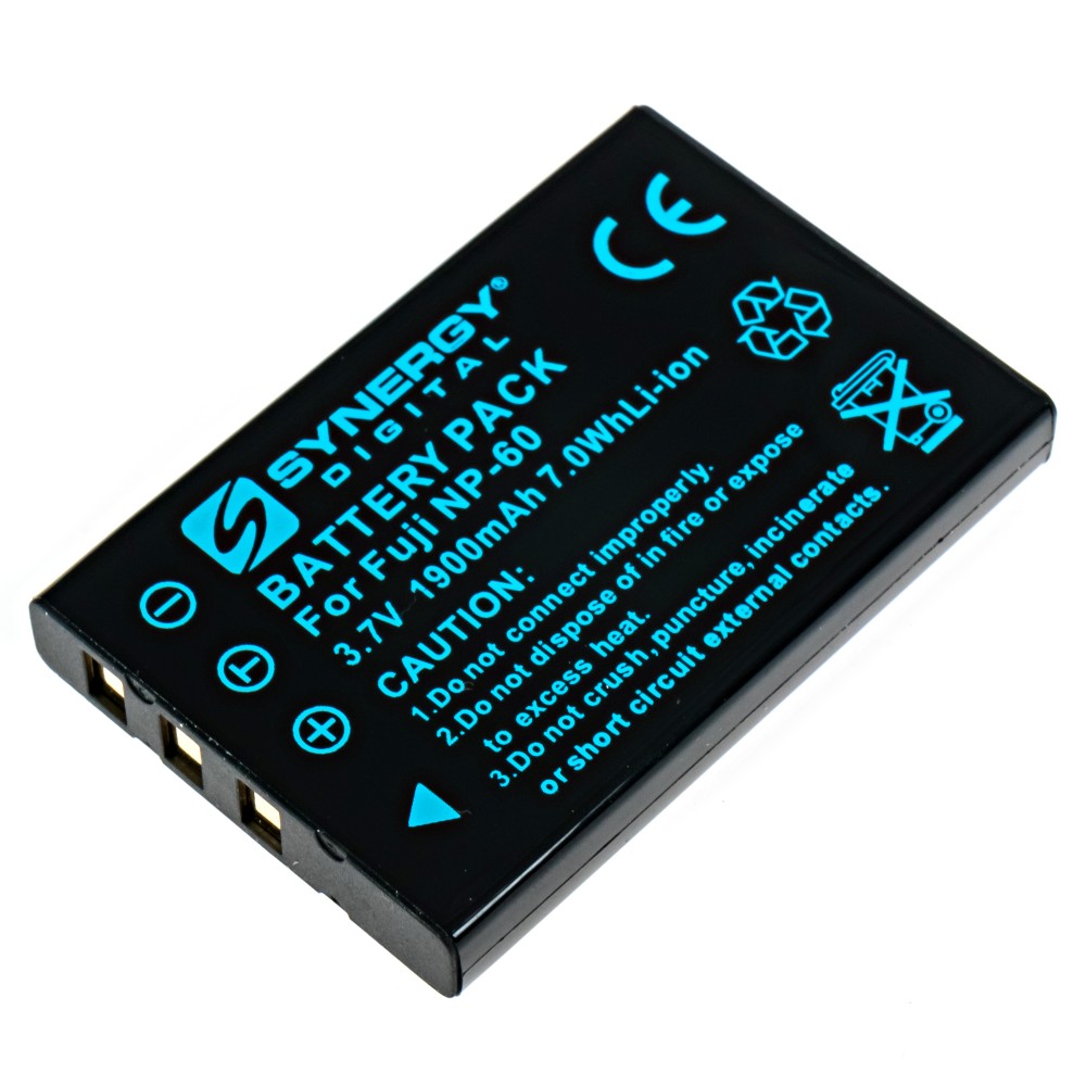 SDNP60 Lithium-Ion Battery - Rechargeable Ultra High Capacity (3.7V 1900 mAh) - Replacement for Fuji NP-60, Pentax D-L12, Kodak KLIC-5000, Samsung SLB-1037 Batteries