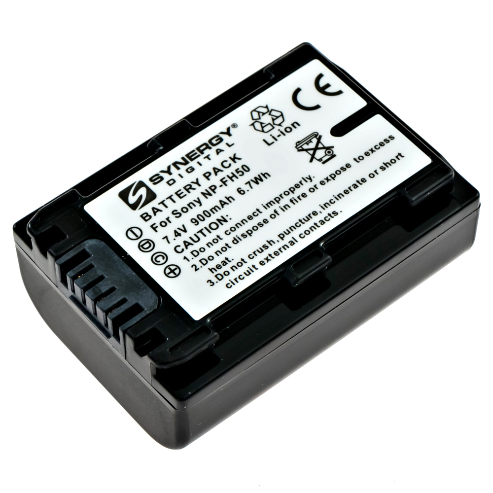SDNPFH50 Lithium-Ion Battery - Rechargeable Ultra High Capacity (900 mAh 7.4v) - Replacement for Sony NP-FH50 Battery