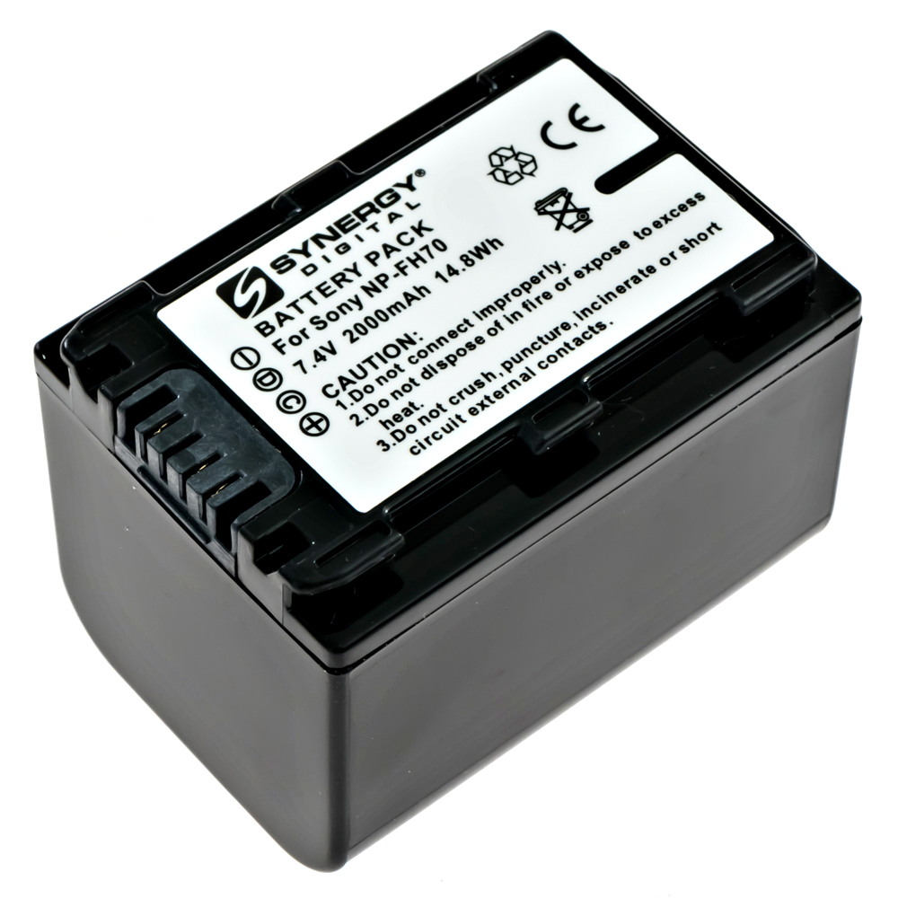 SDNPFH70 Rechargeable Lithium-Ion Camcorder Battery Ultra High Capacity 2000mAh 7.4V Replacement for Sony NP-FH70 H Series Battery