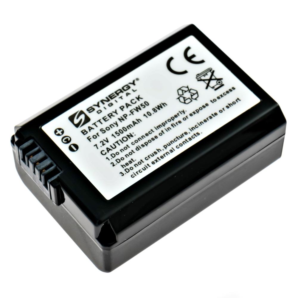 SDNPFW50 Lithium-Ion Battery - Rechargeable Ultra High Capacity (1500 mAh 7.2v) - Replacement for Sony NP-FW50 Battery