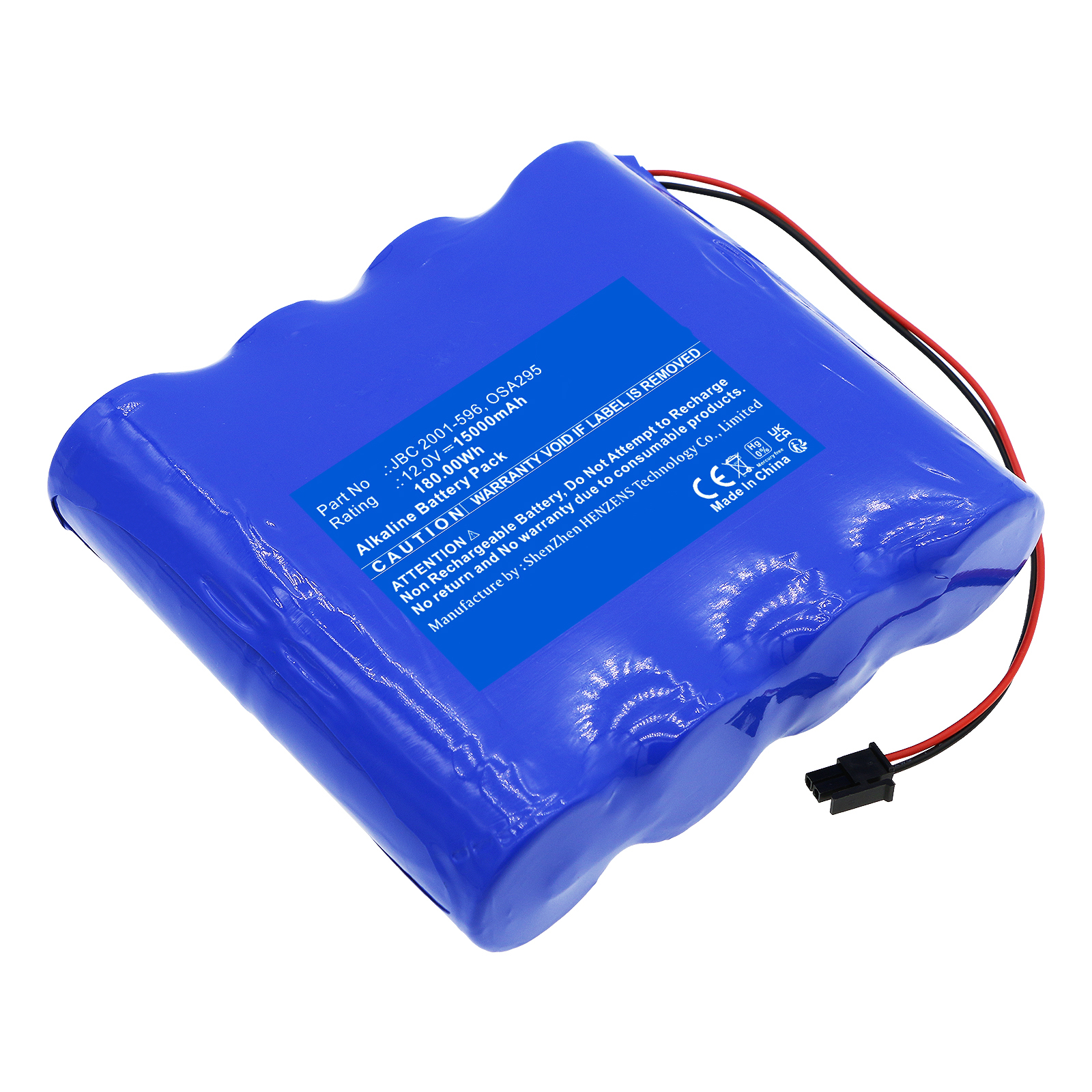 Synergy Digital Equipment Battery, Compatible with Hart InterCivic OSA295 Equipment Battery (Alkaline, 12V, 15000mAh)