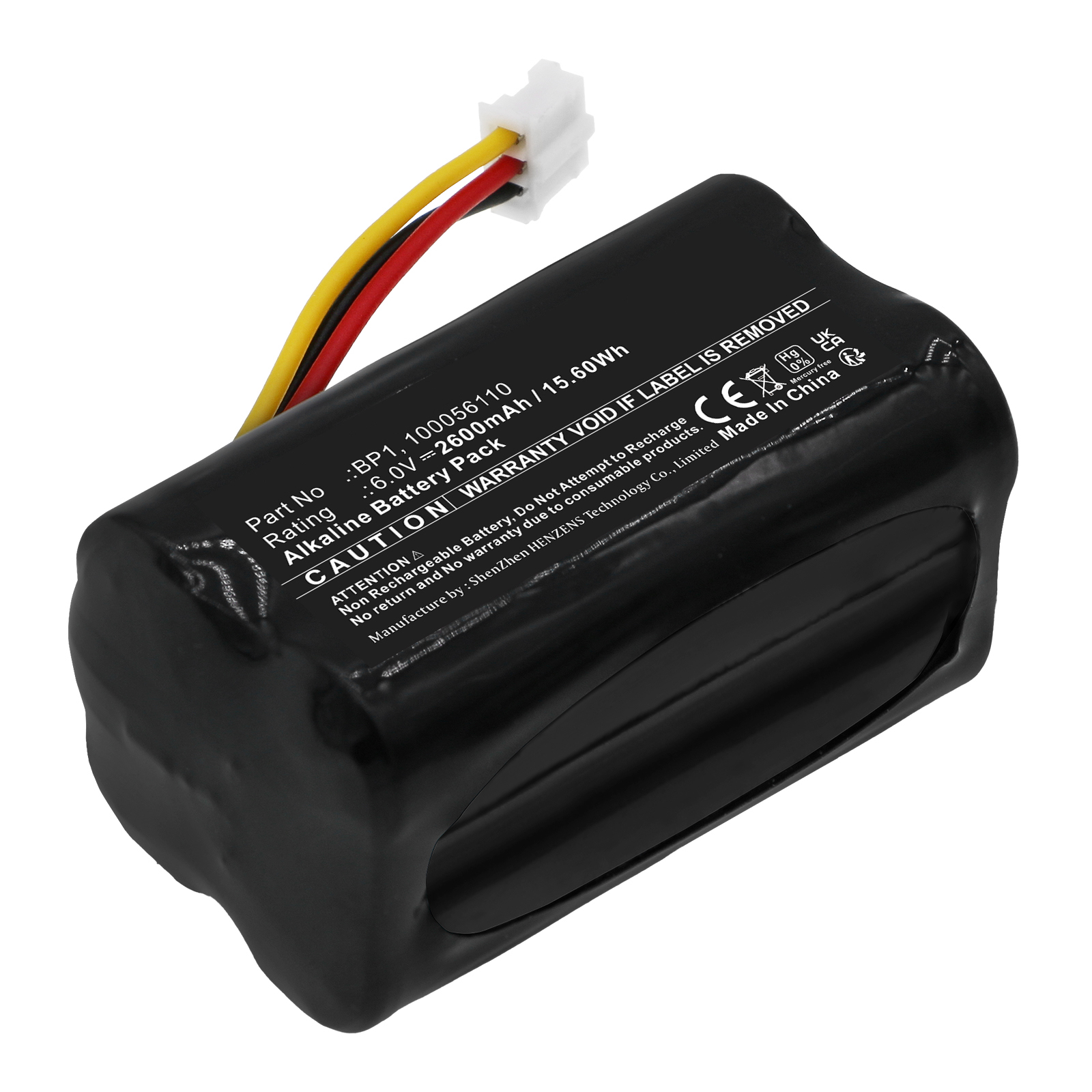Synergy Digital Alarm System Battery, Compatible with Telenot BP1 Alarm System Battery (Alkaline, 6V, 2600mAh)