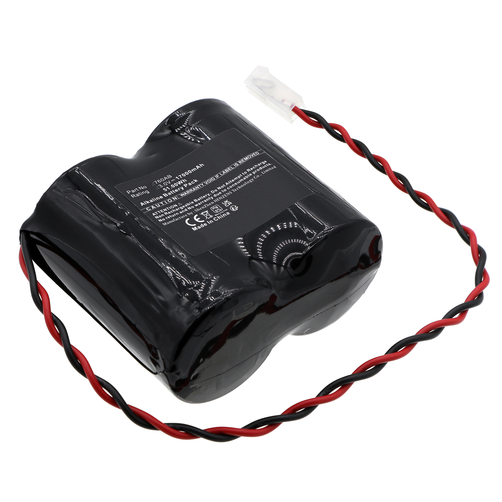 Synergy Digital Alarm System Battery, Compatible with Abus 760AB Alarm System Battery (Alkaline, 3V, 17000mAh)