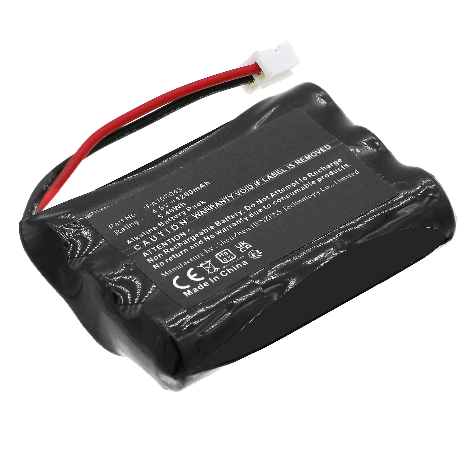 Synergy Digital Door Lock Battery, Compatible with Safe-O-Tronic PA100043 Door Lock Battery (Alkaline, 4.5V, 1200mAh)