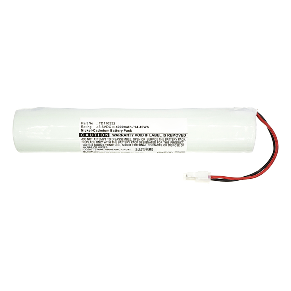 Synergy Digital Emergency Lighting Battery, Compatible with Schneider TD110332 Emergency Lighting Battery (Ni-CD, 3.6V, 4000mAh)