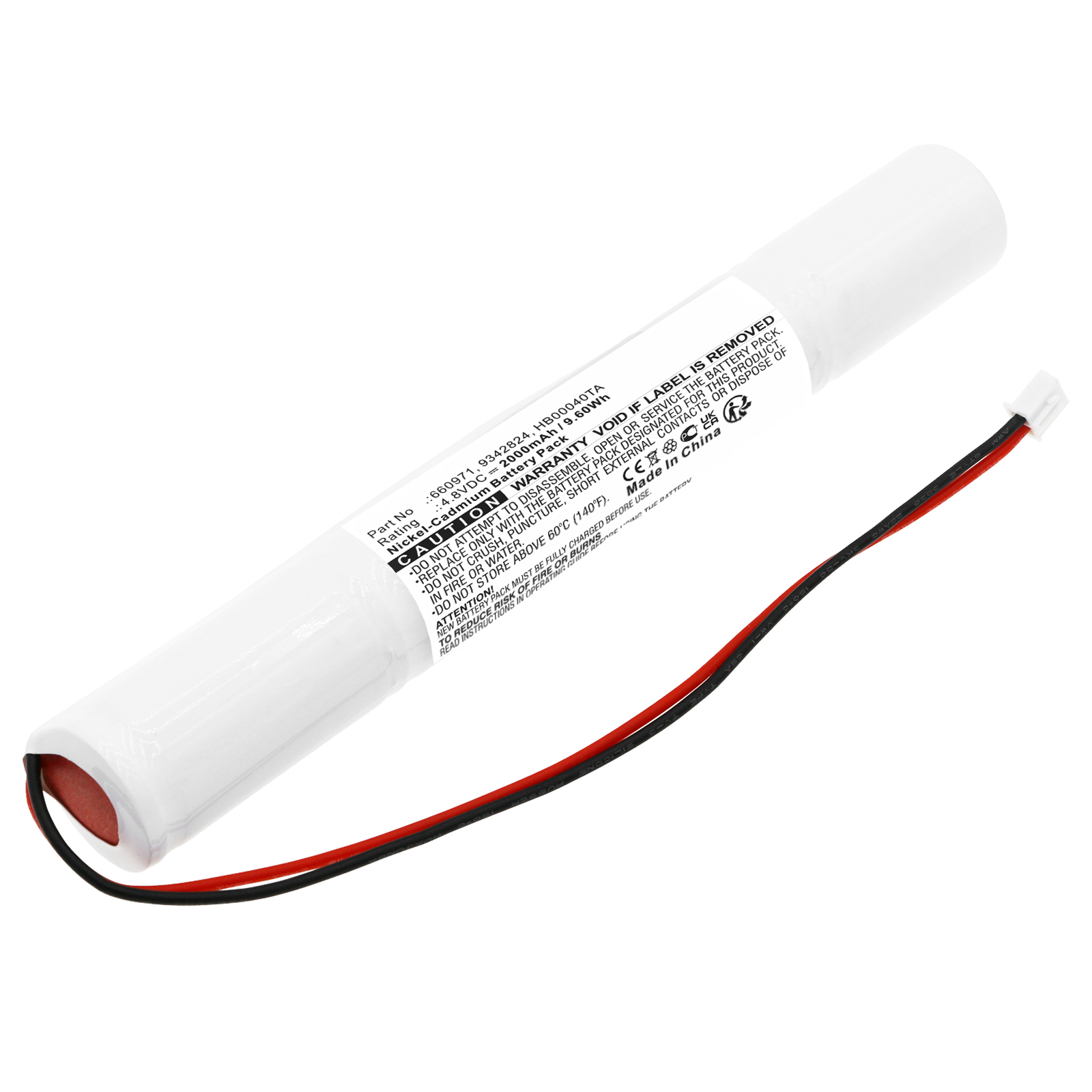Synergy Digital Emergency Lighting Battery Compatible with Legrand HB00040TA Emergency Lighting Battery (Ni-CD, 4.8V, 2000mAh)