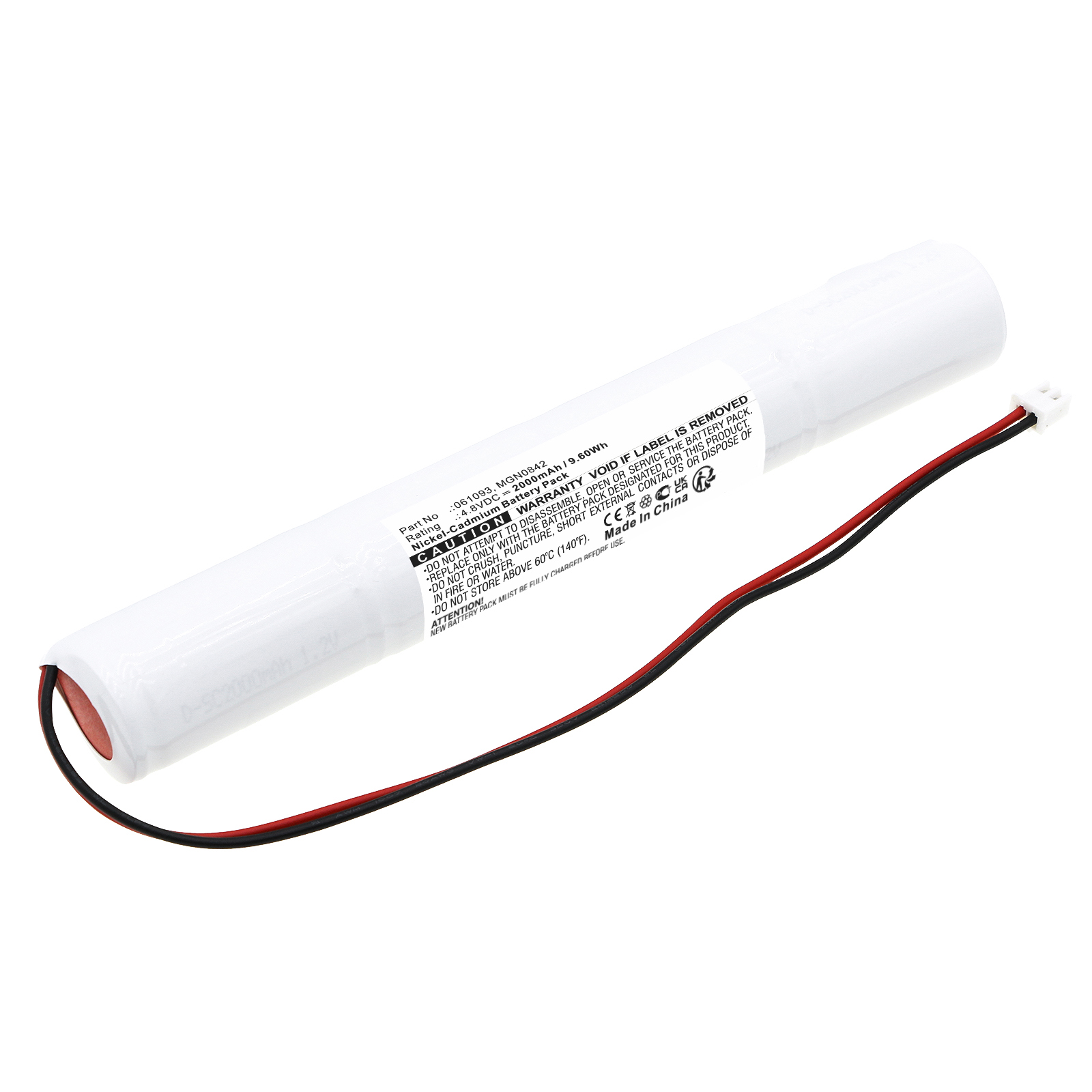 Synergy Digital Emergency Lighting Battery, Compatible with Legrand 061093 Emergency Lighting Battery (Ni-CD, 4.8V, 2000mAh)