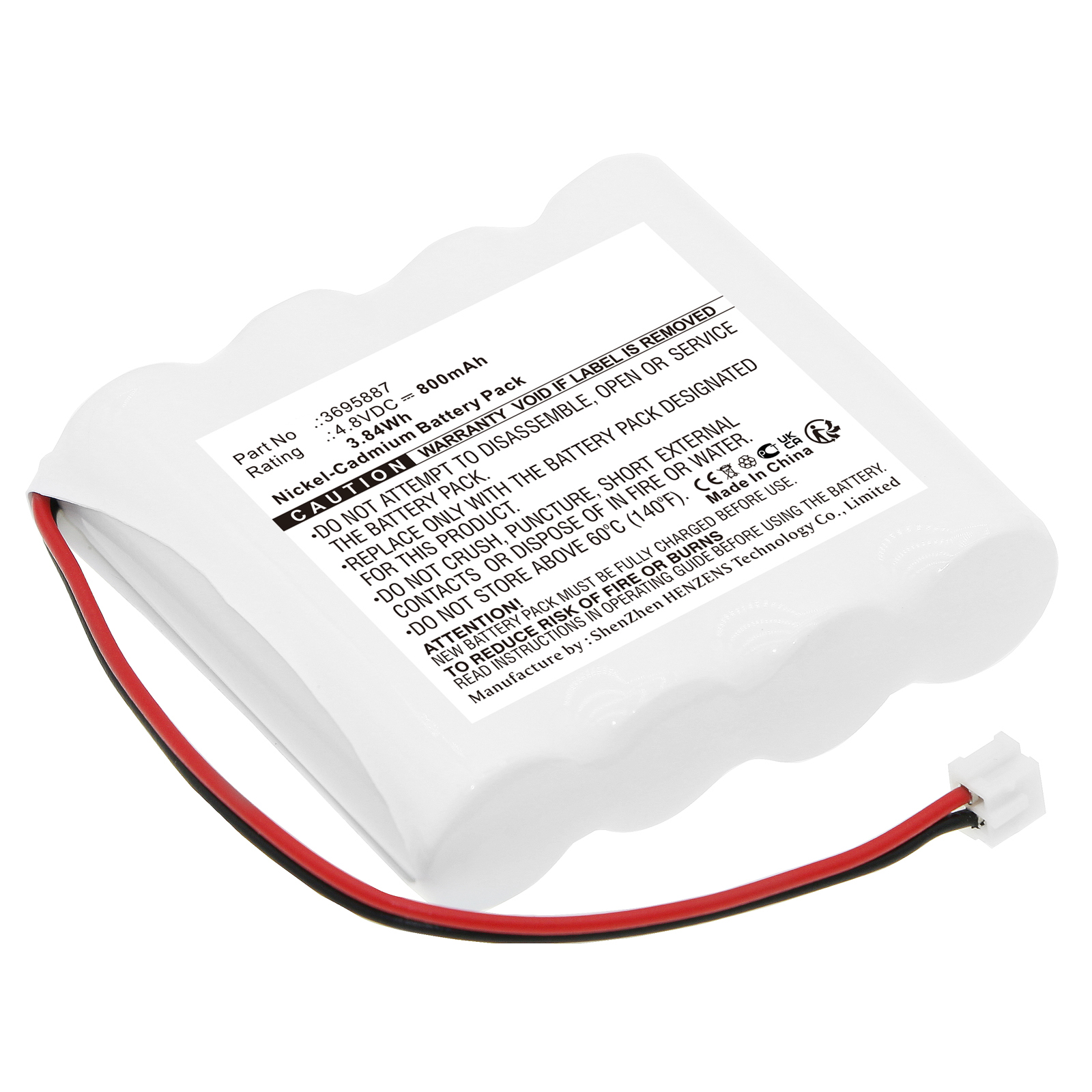 Synergy Digital Emergency Lighting Battery, Compatible with Indexa 3695887 Emergency Lighting Battery (Ni-CD, 4.8V, 800mAh)