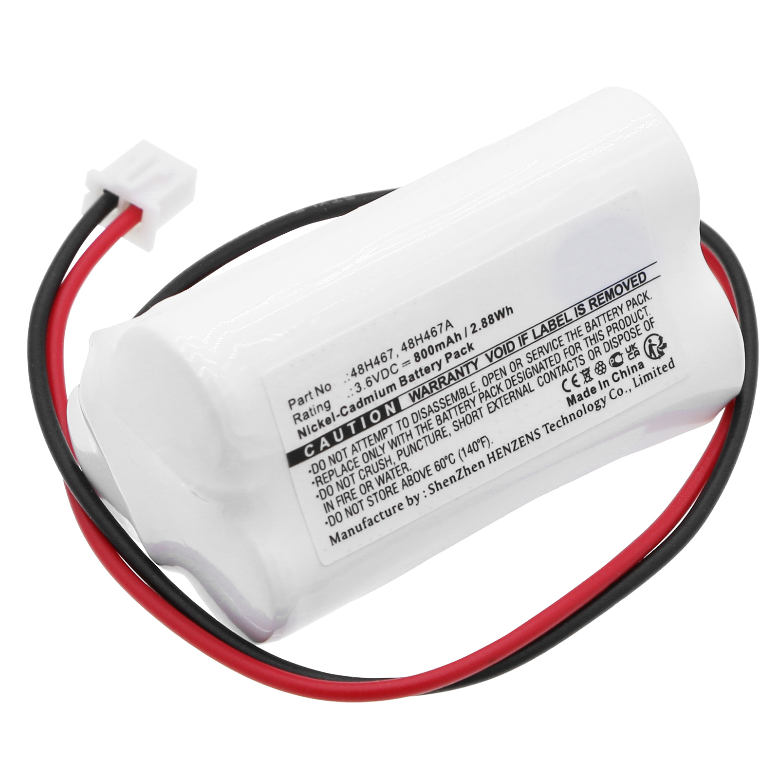 Synergy Digital Emergency Lighting Battery, Compatible with LumaPro 48H467 Emergency Lighting Battery (Ni-CD, 3.6V, 800mAh)