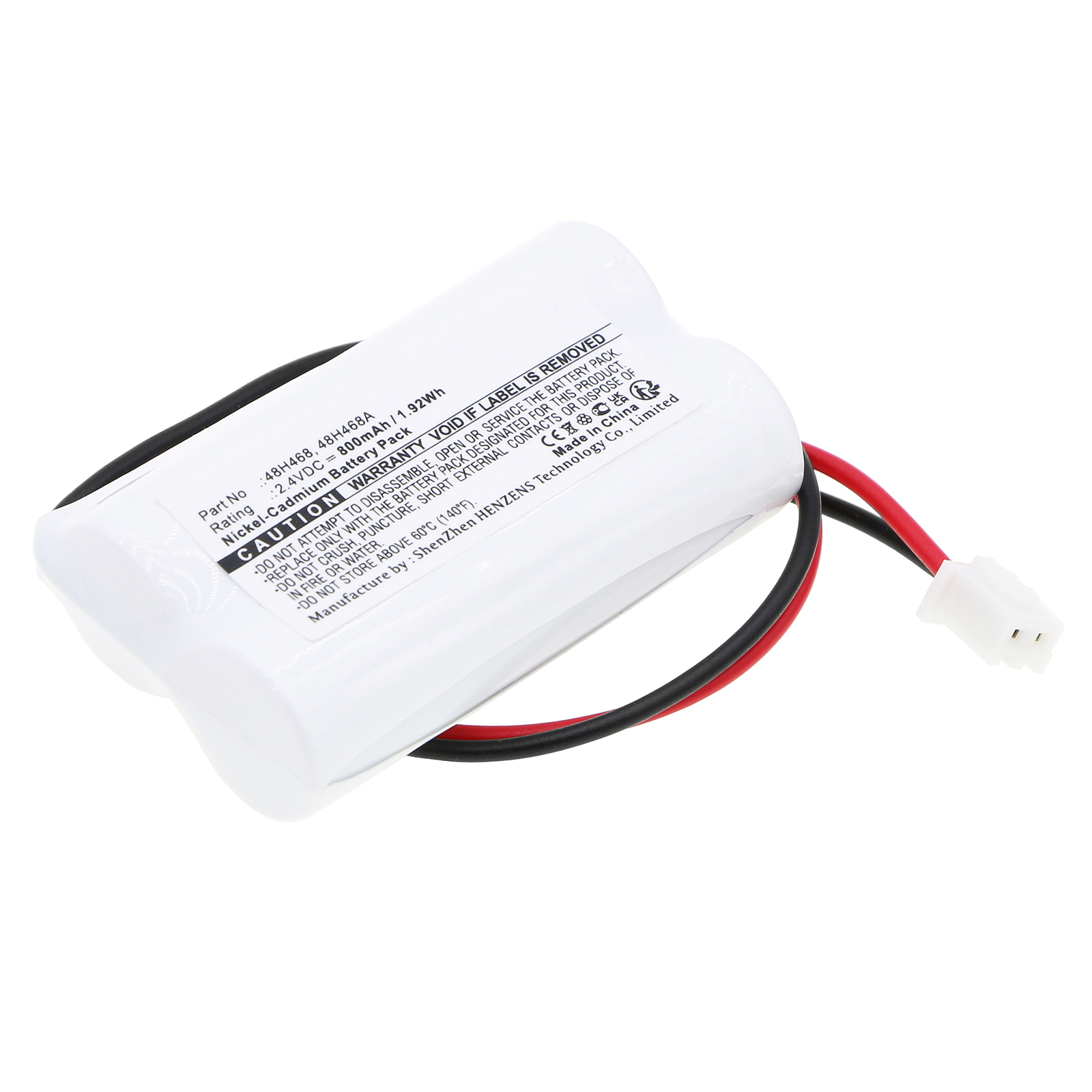Synergy Digital Emergency Lighting Battery, Compatible with LumaPro 48H468 Emergency Lighting Battery (Ni-CD, 2.4V, 800mAh)