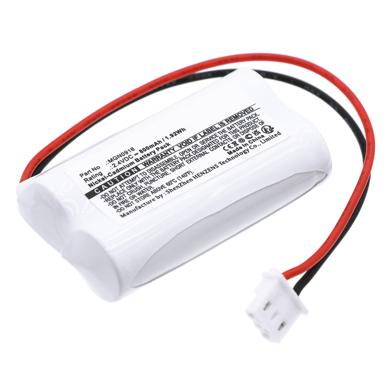 Synergy Digital Emergency Lighting Battery, Compatible with BTICINO MGN0916 Emergency Lighting Battery (Ni-CD, 2.4V, 800mAh)