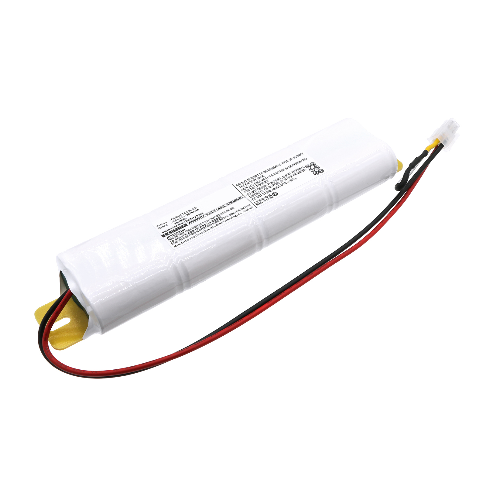 Synergy Digital Emergency Lighting Battery, Compatible with Fullham FHSBATT8-C3L-SD Emergency Lighting Battery (Ni-CD, 9.6V, 3000mAh)