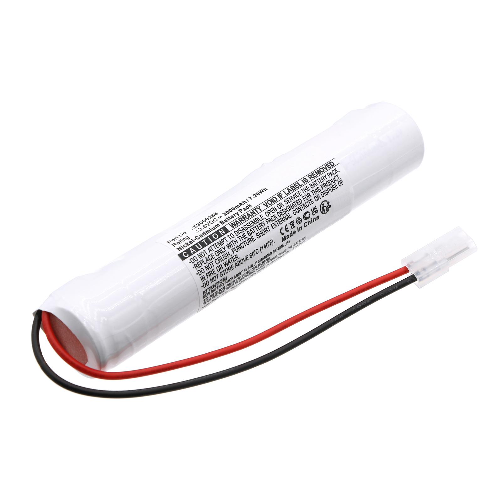 Synergy Digital Emergency Lighting Battery, Compatible with Thorn Voyager 59009286 Emergency Lighting Battery (Ni-CD, 3.6V, 2000mAh)
