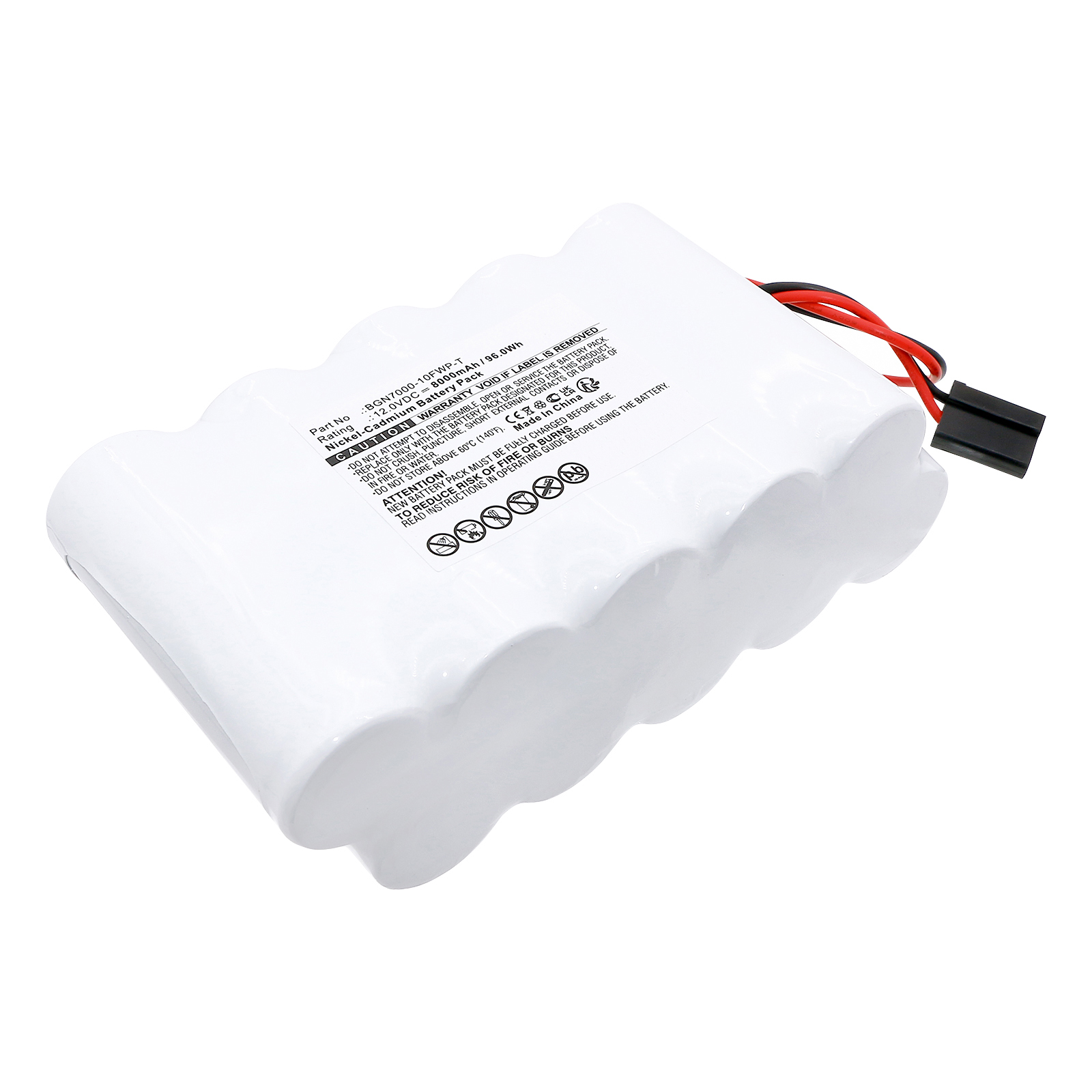 Synergy Digital Emergency Lighting Battery, Compatible with Kaufel BGN7000-10FWP-T Emergency Lighting Battery (Ni-CD, 12V, 8000mAh)
