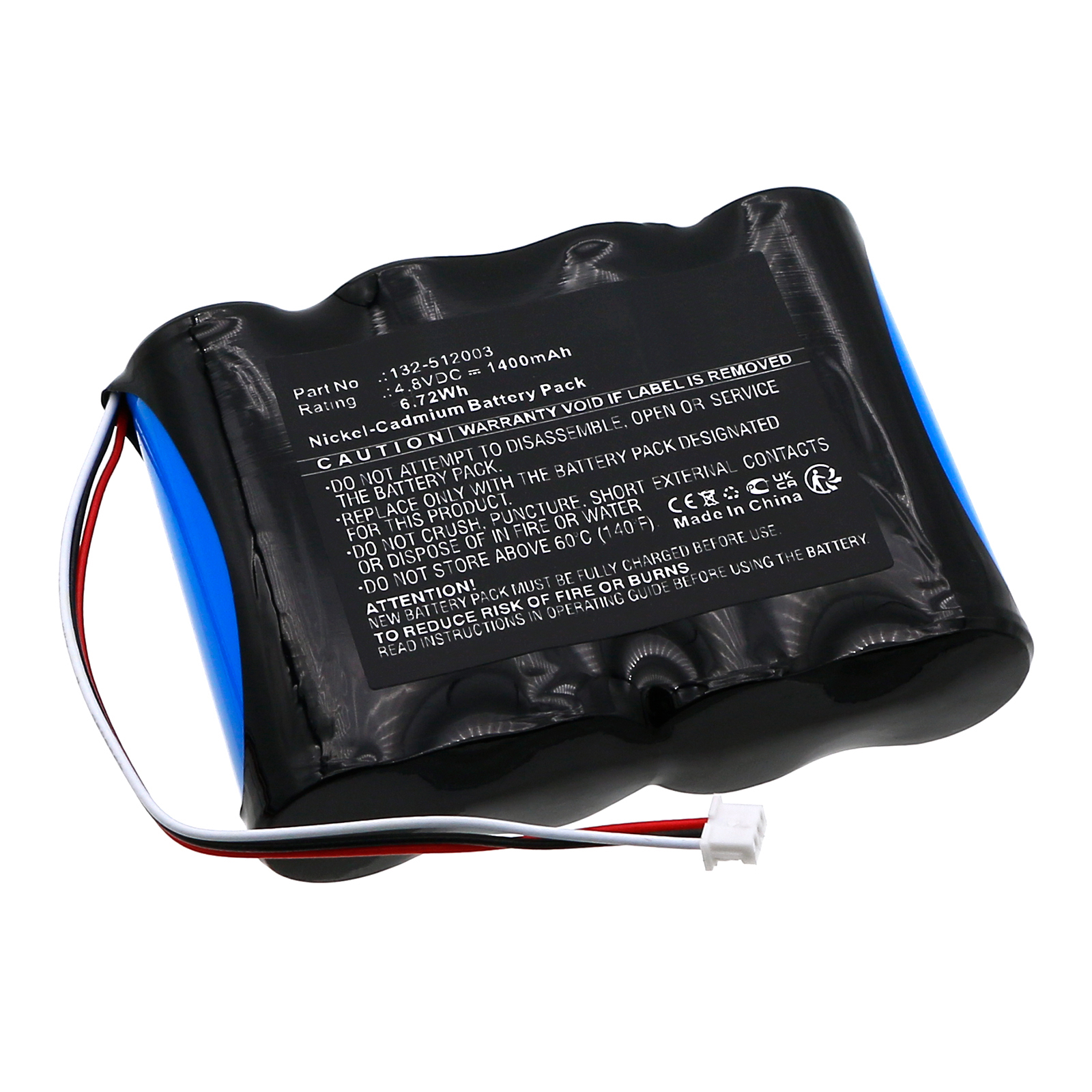 Synergy Digital Smart Home Battery, Compatible with Kaba 132-512003 Smart Home Battery (Ni-CD, 4.8V, 1400mAh)