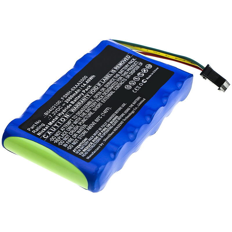 Synergy Digital Medical Battery, Compatible with EDAN B0402100, FSNH-6XAA2000 Medical Battery (7.2V, Ni-MH, 2000mAh)
