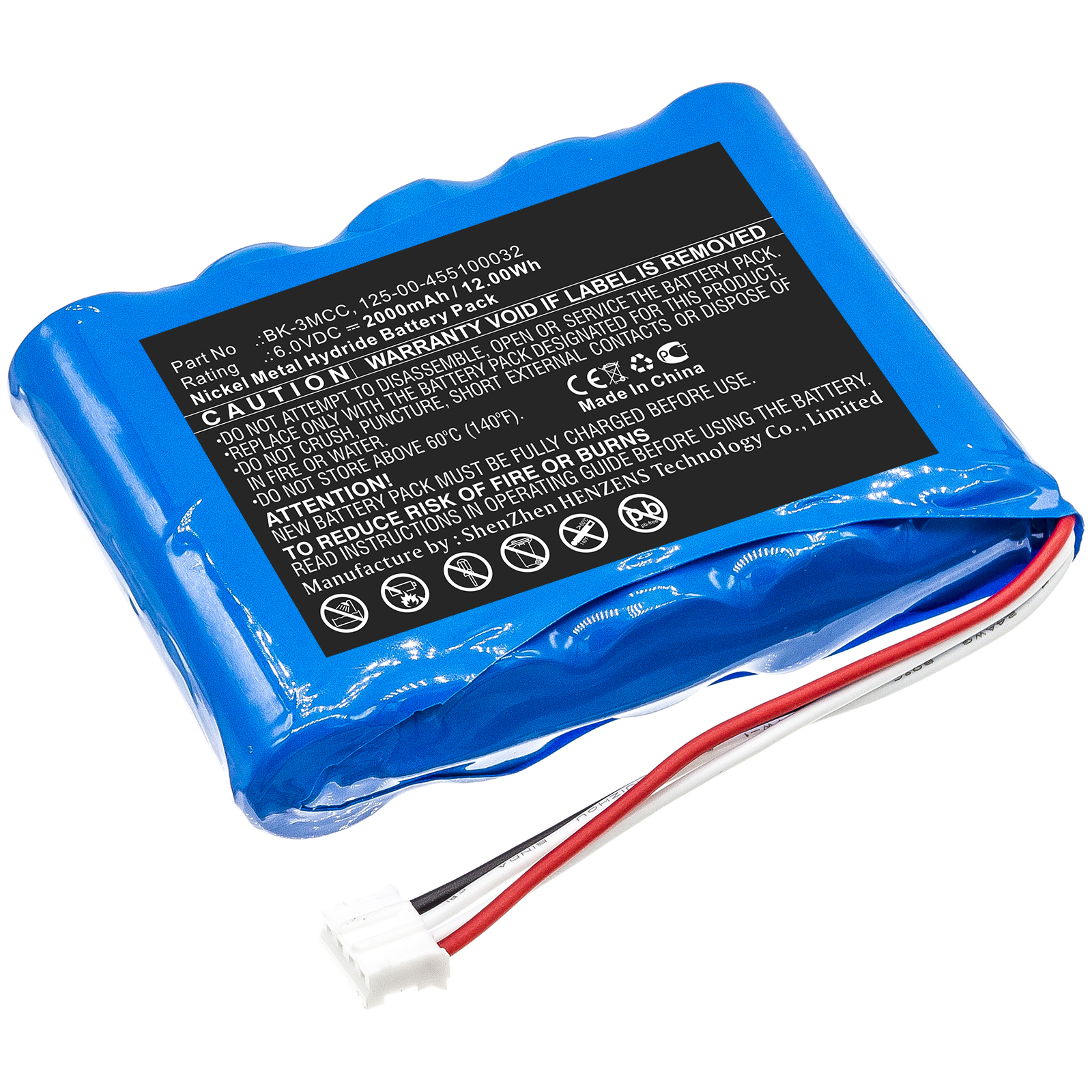 Synergy Digital Medical Battery, Compatible with Fresenius 125-00-455100032, BK-3MCC Medical Battery (6V, Ni-MH, 2000mAh)