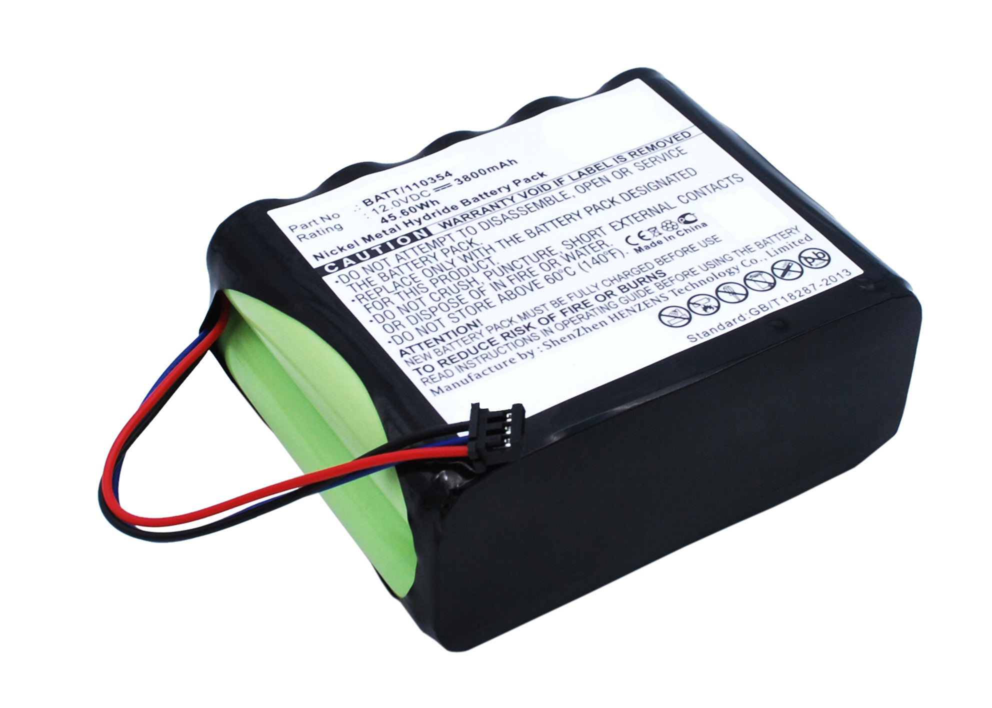 Synergy Digital Medical Battery, Compatible with Fukuda 10TH-2400A-WC1-1, BATT/110354 Medical Battery (12V, Ni-MH, 3800mAh)