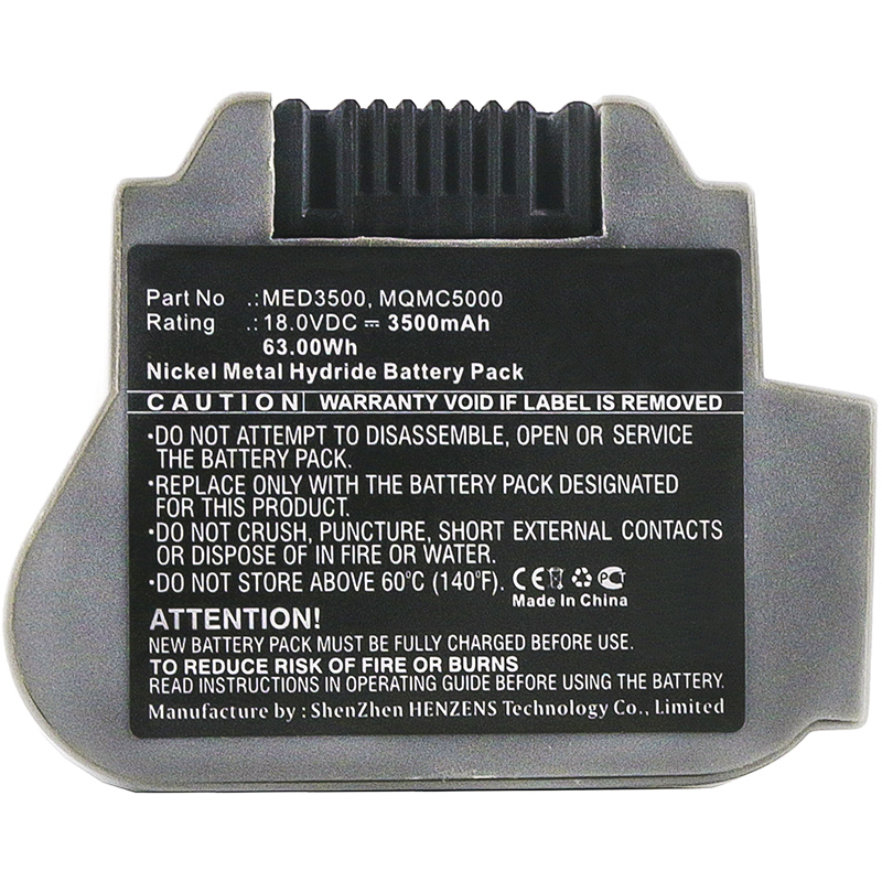 Synergy Digital Medical Battery, Compatible with GE 6905-R, 900770-001, AS30200, MED0118, MED3500 Medical Battery (18V, Ni-MH, 3500mAh)