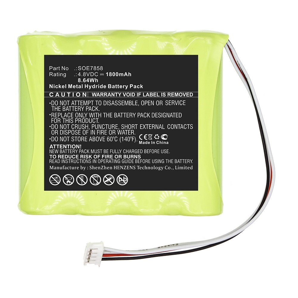 Synergy Digital Equipment Battery, Compatible with Soehnle SOE7858 Equipment Battery (Ni-MH, 4.8V, 1800mAh)