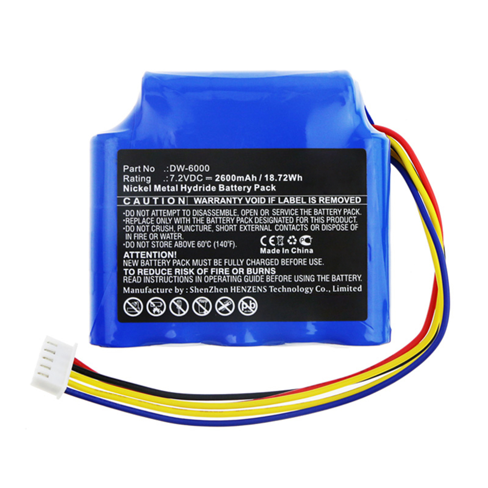 Synergy Digital Equipment Battery, Compatible with Tosight DW-6000 Equipment Battery (Ni-MH, 7.2V, 2600mAh)