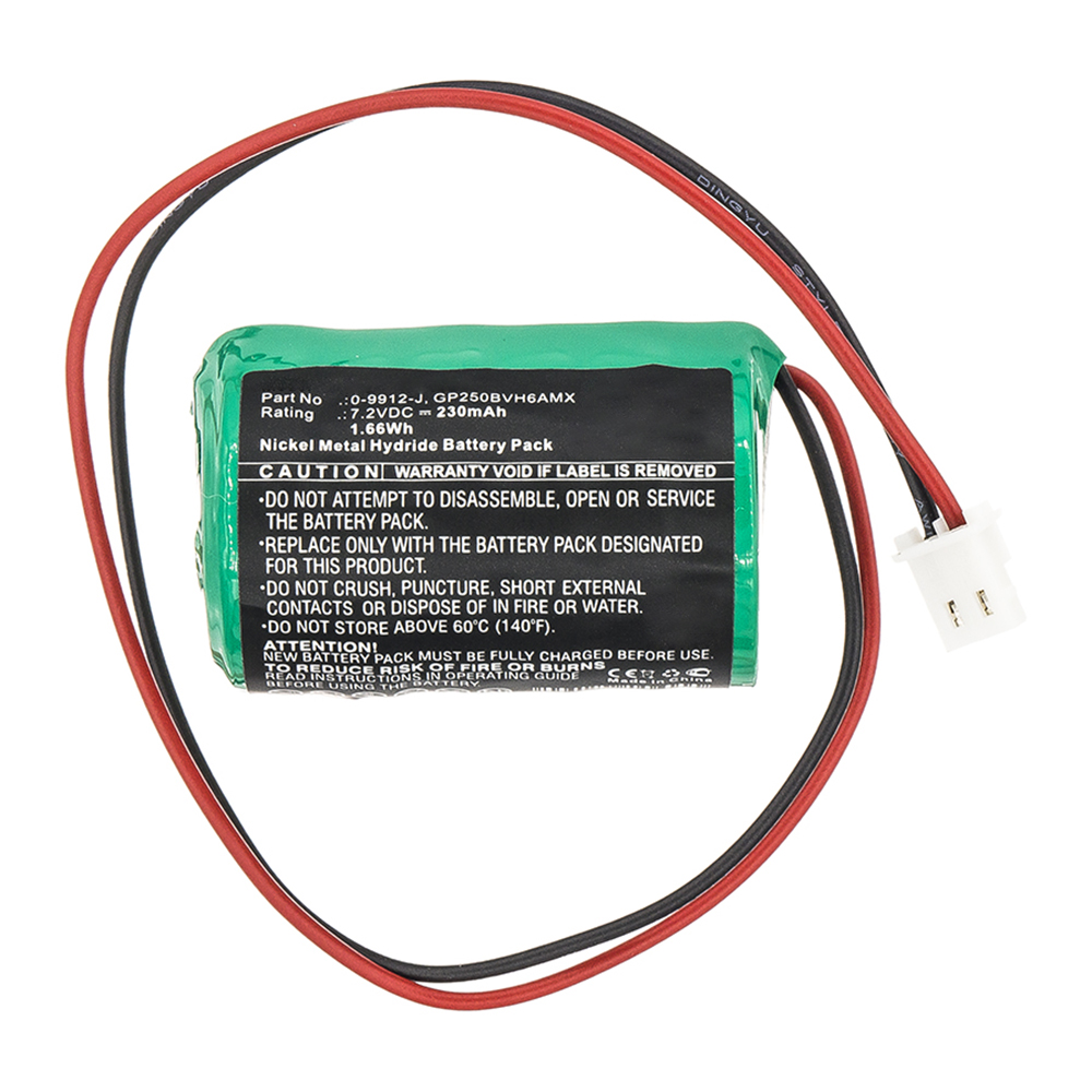 Synergy Digital Alarm System Battery, Compatible with Visonic 0-9912-J Alarm System Battery (Ni-MH, 7.2V, 230mAh)