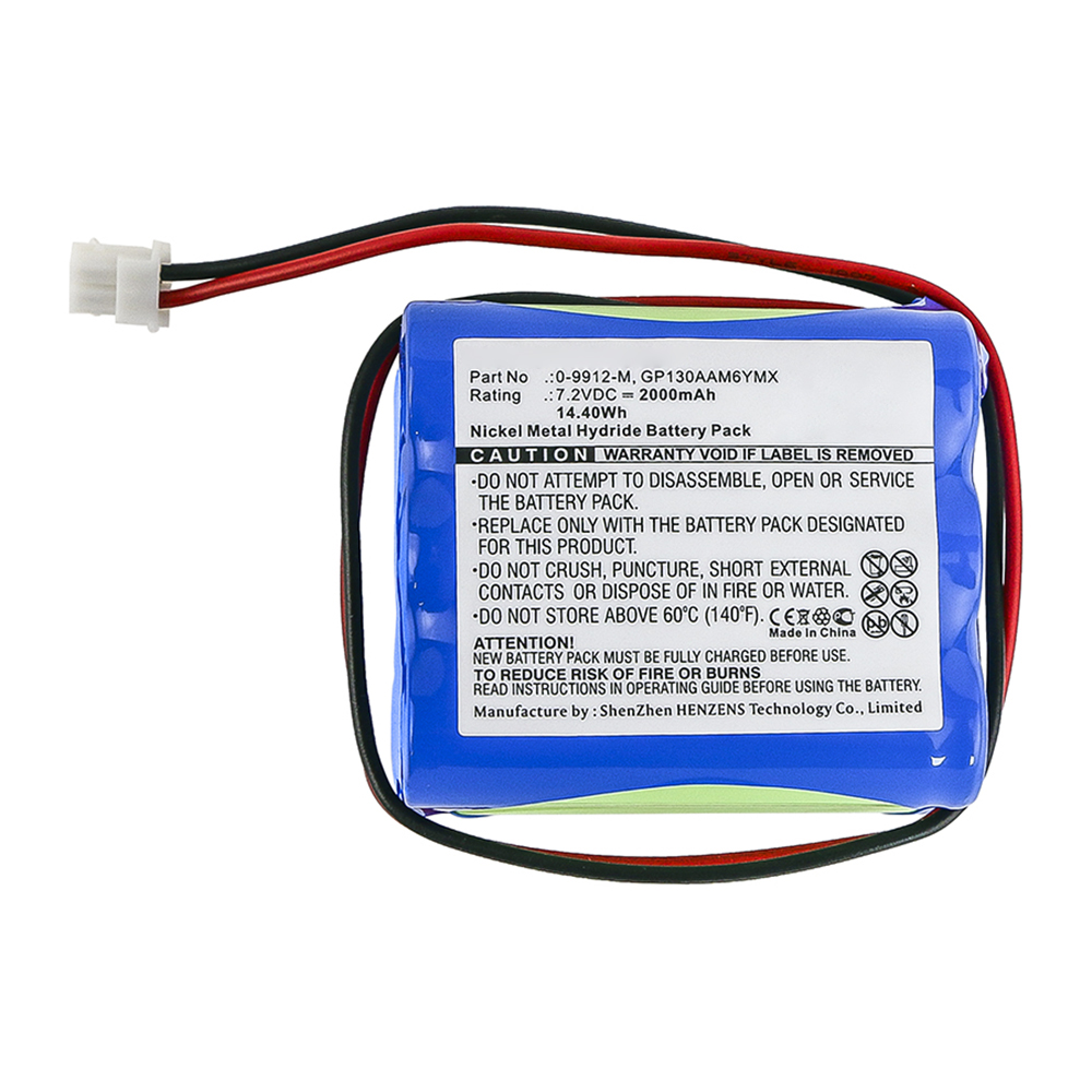 Synergy Digital Alarm System Battery, Compatible with Visonic 0-9912-M Alarm System Battery (Ni-MH, 7.2V, 2000mAh)