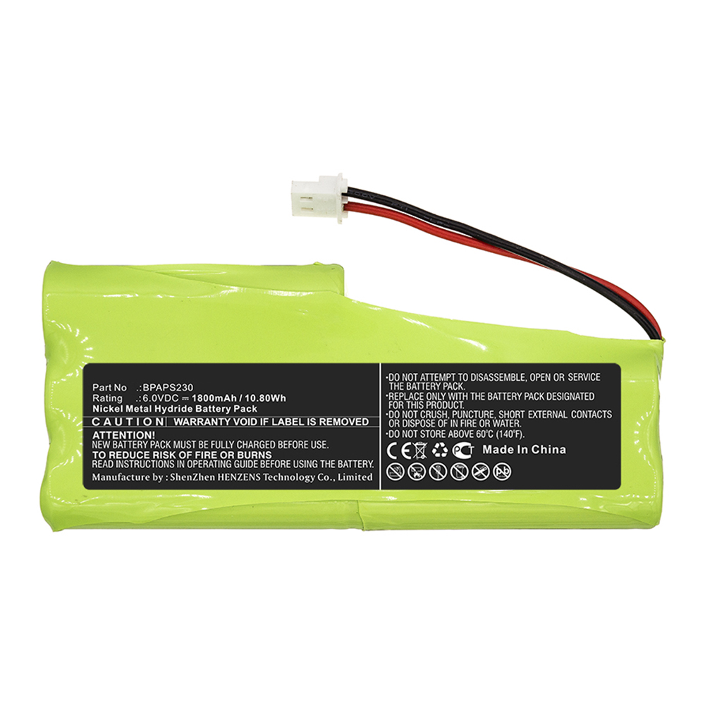 Synergy Digital Equipment Battery, Compatible with Velleman BPAPS230 Equipment Battery (Ni-MH, 6V, 1800mAh)