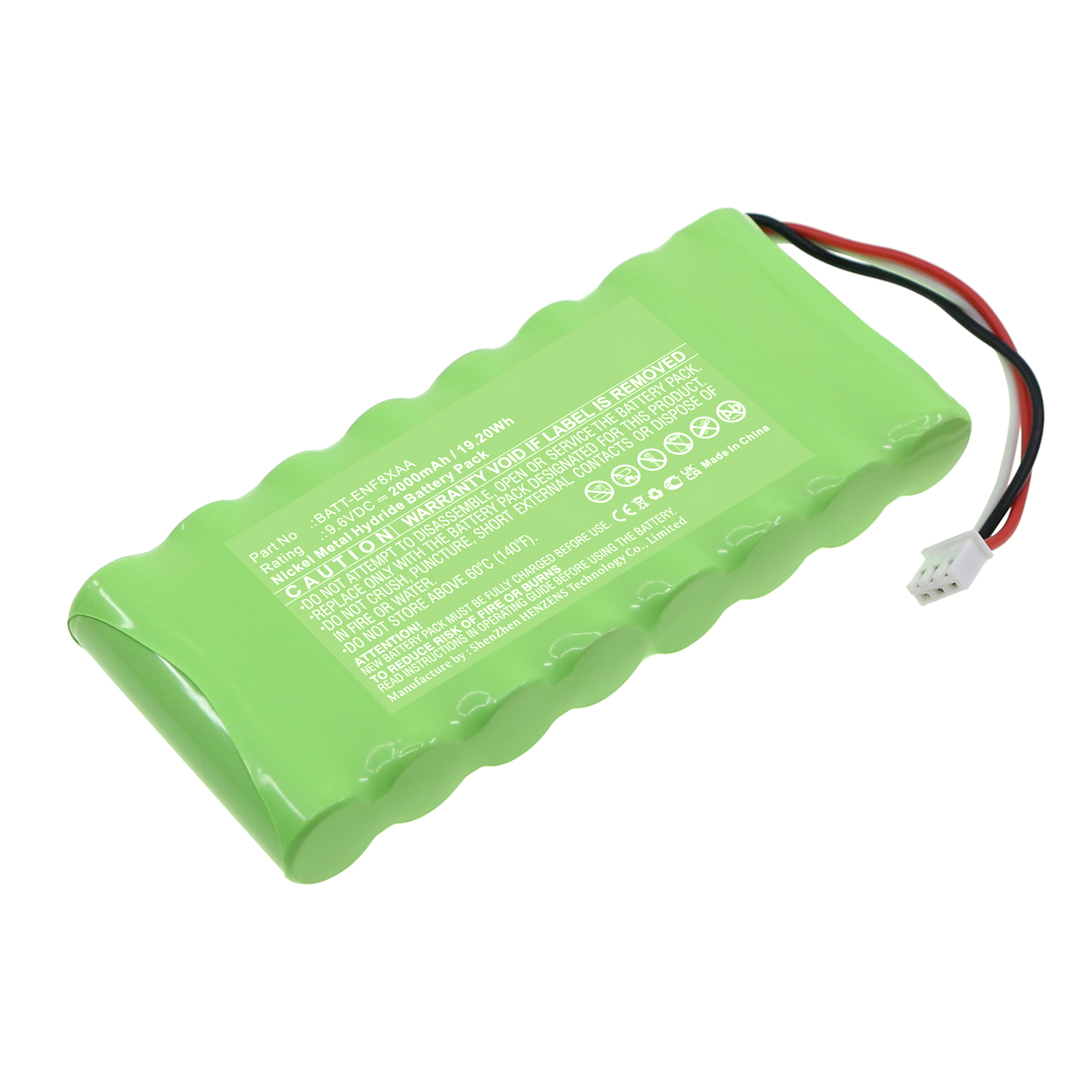Synergy Digital Alarm System Battery, Compatible with Pyronix BATT-ENF8XAA Alarm System Battery (Ni-MH, 9.6V, 2000mAh)