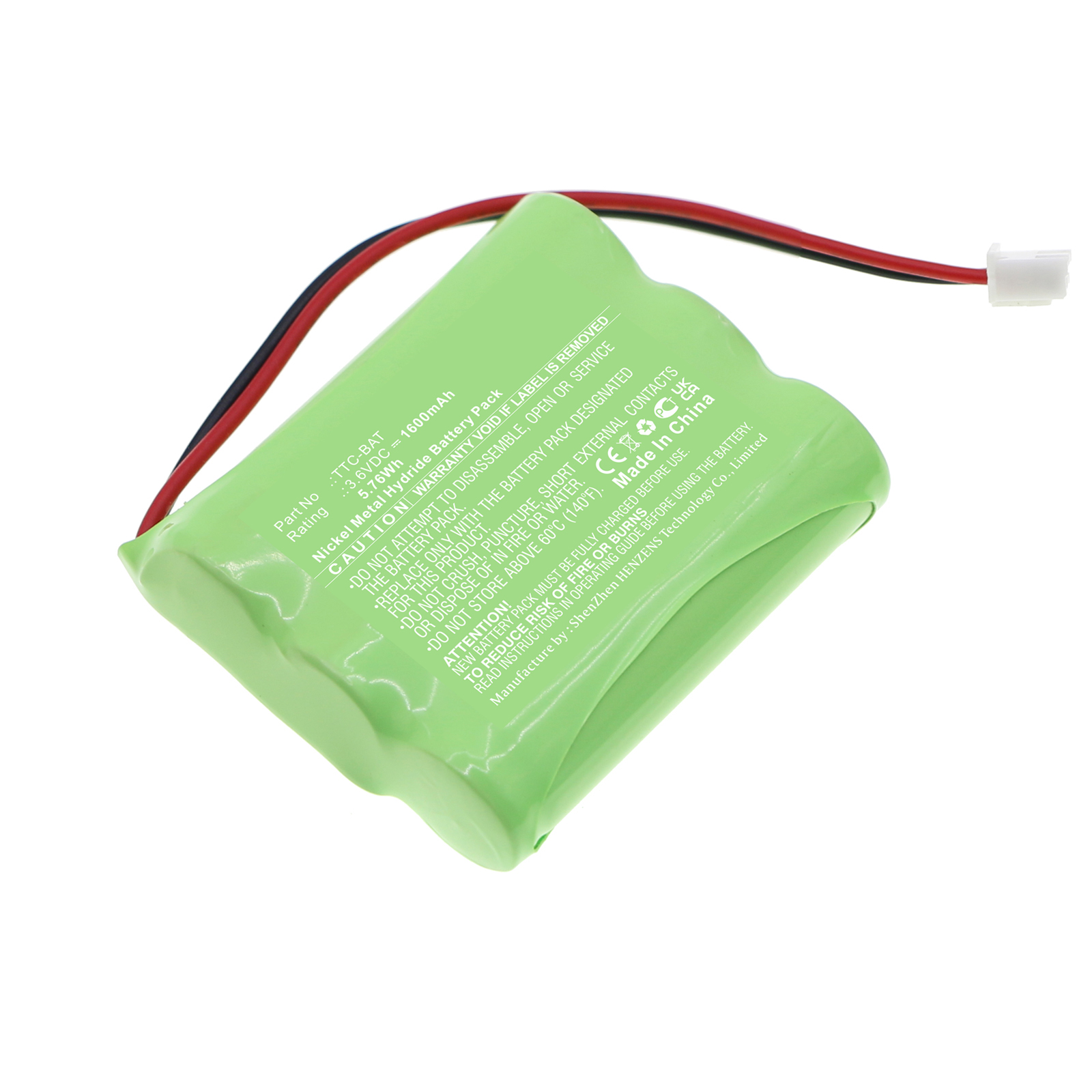 Synergy Digital Equipment Battery, Compatible with Shimpo TTC-BAT Equipment Battery (Ni-MH, 3.6V, 1600mAh)