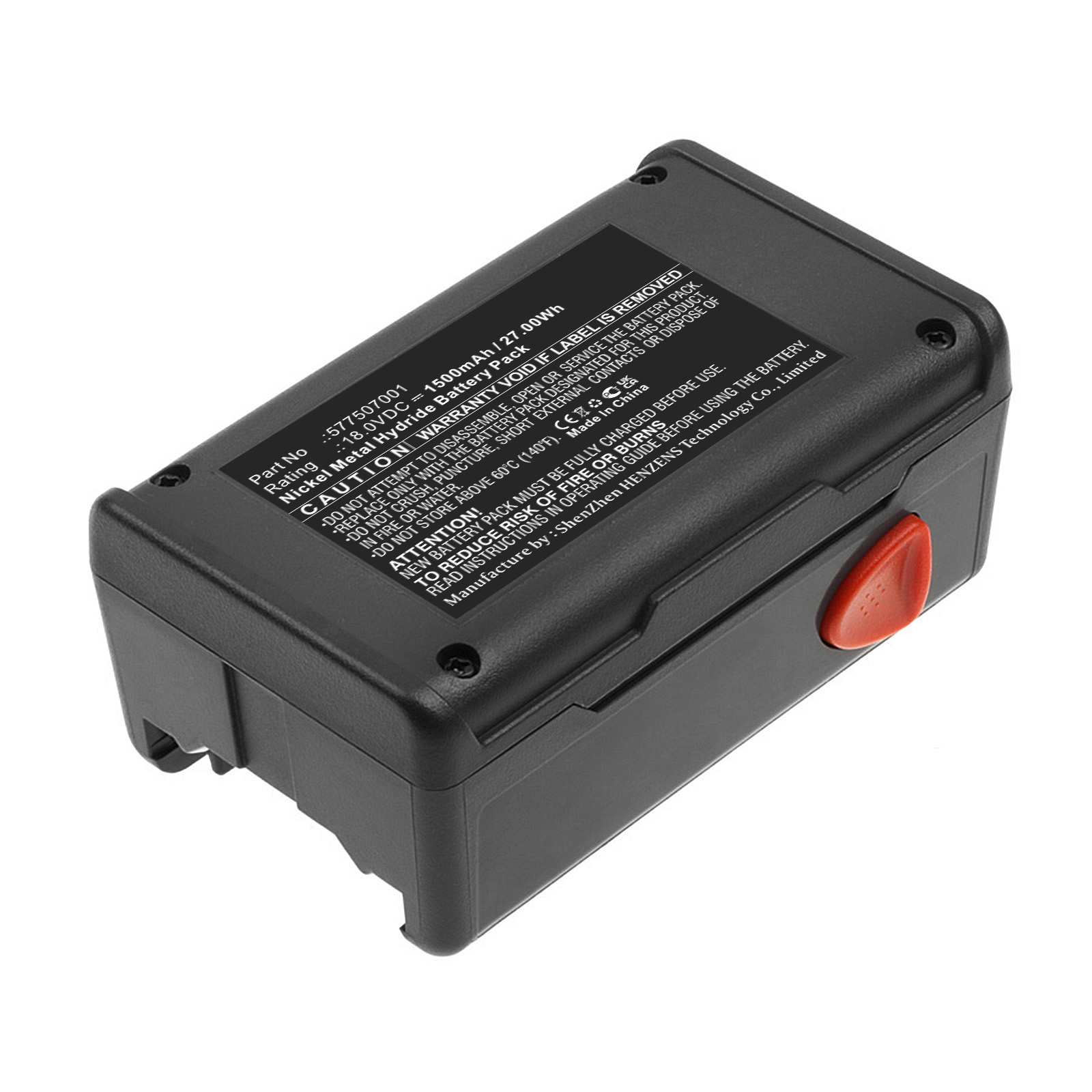 Synergy Digital Gardening Tools Battery, Compatible with Flymo 577507001 Gardening Tools Battery (Ni-MH, 18V, 1500mAh)