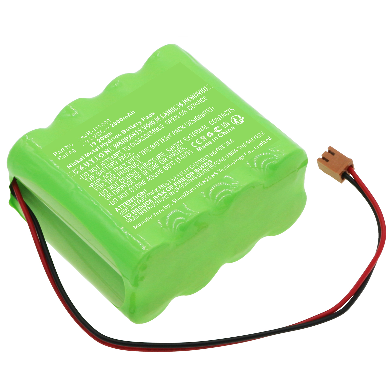 Synergy Digital Time Clock Battery, Compatible with Amano AJR-111000 Time Clock Battery (Ni-MH, 9.6V, 2000mAh)