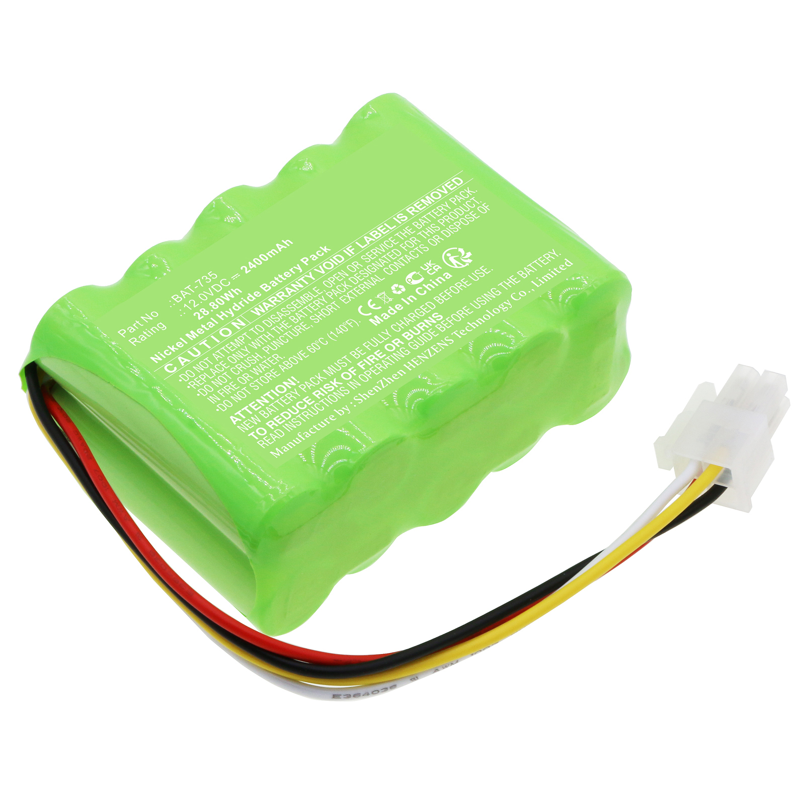 Synergy Digital Equipment Battery, Compatible with Shimpo BAT-735 Equipment Battery (Ni-MH, 12V, 2400mAh)