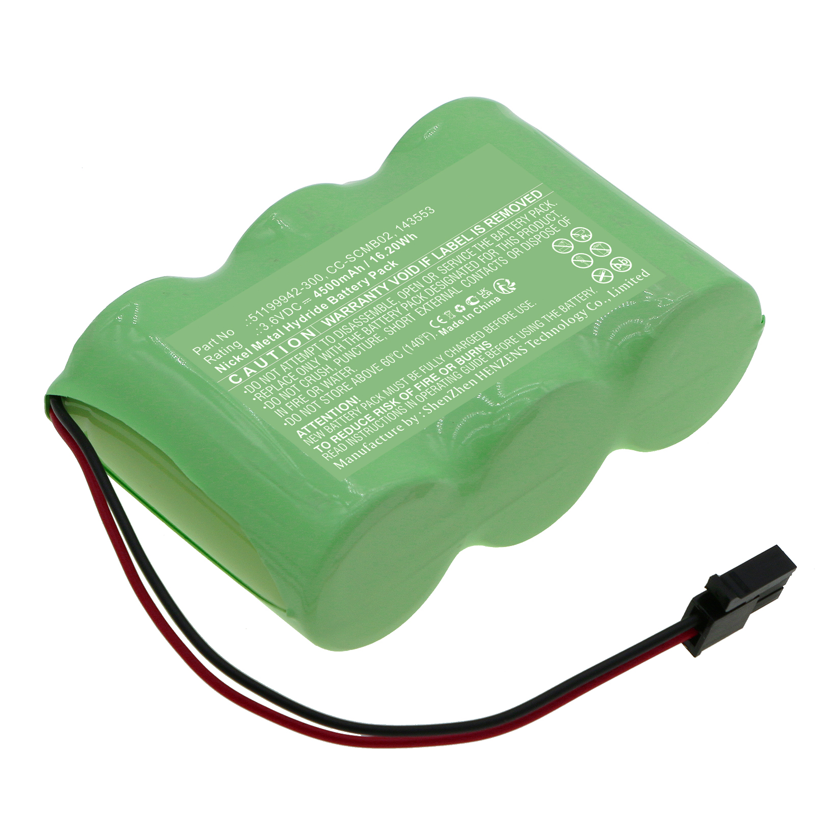 Synergy Digital Alarm System Battery, Compatible with Honeywell 143553 Alarm System Battery (Ni-MH, 3.6V, 4500mAh)