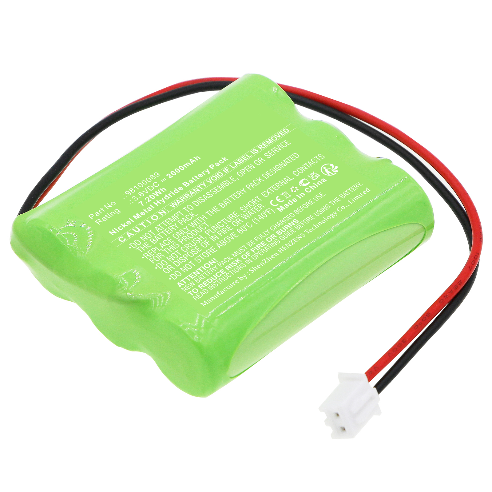 Synergy Digital Emergency Lighting Battery, Compatible with Fischer 98100089 Emergency Lighting Battery (Ni-MH, 3.6V, 2000mAh)