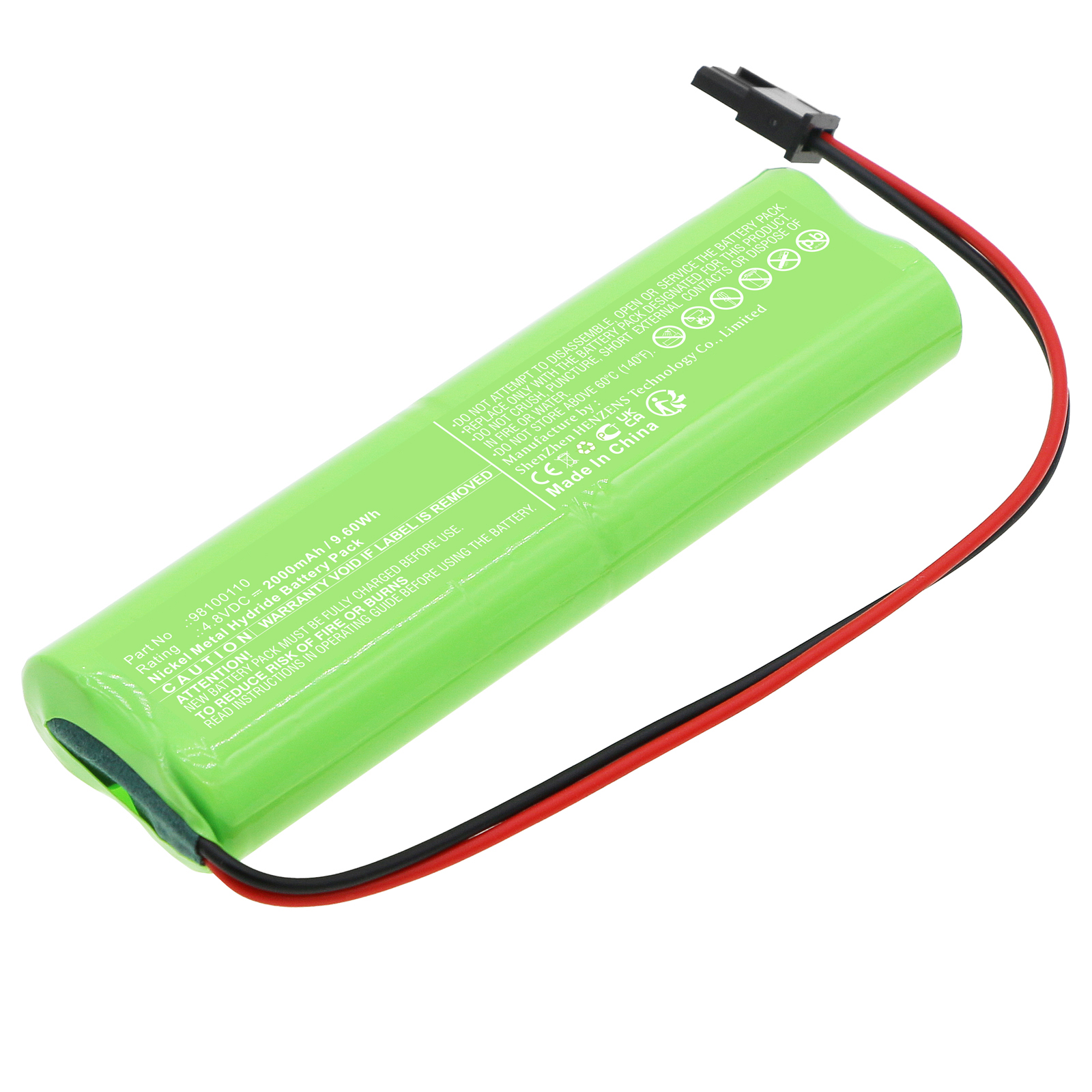 Synergy Digital Emergency Lighting Battery, Compatible with Inotec 98100110 Emergency Lighting Battery (Ni-MH, 4.8V, 2000mAh)
