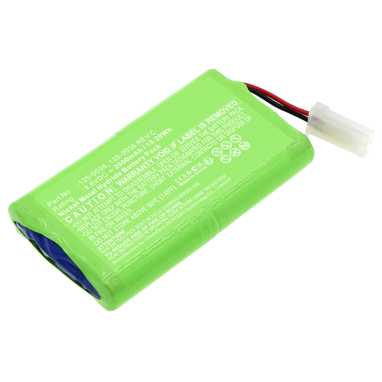 Synergy Digital Equipment Battery, Compatible with Franklin 125-0036 Equipment Battery (Ni-MH, 9.6V, 2000mAh)