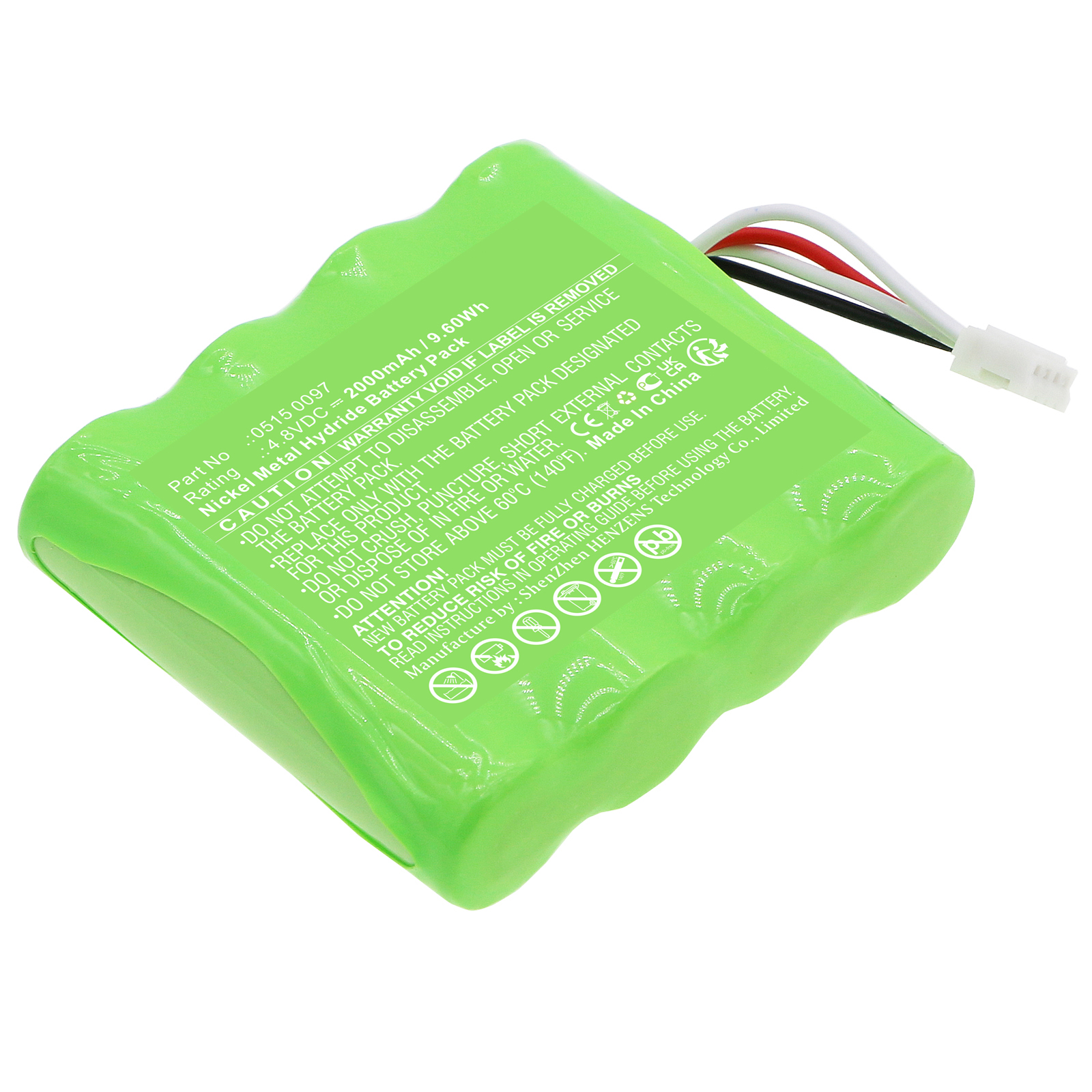 Synergy Digital Equipment Battery, Compatible with Testo 0515 0097 Equipment Battery (Ni-MH, 4.8V, 2000mAh)
