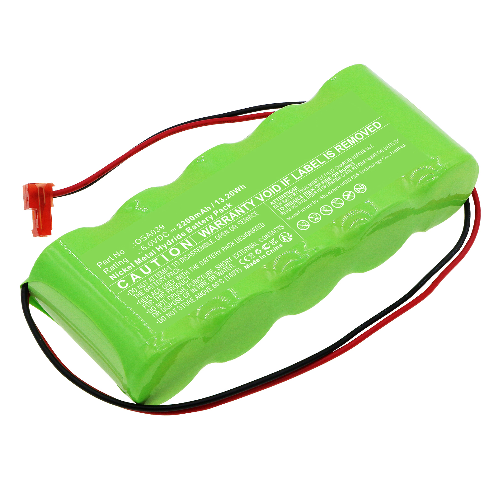 Synergy Digital Emergency Lighting Battery, Compatible with PowerSonic OSA039 Emergency Lighting Battery (Ni-MH, 6V, 2200mAh)