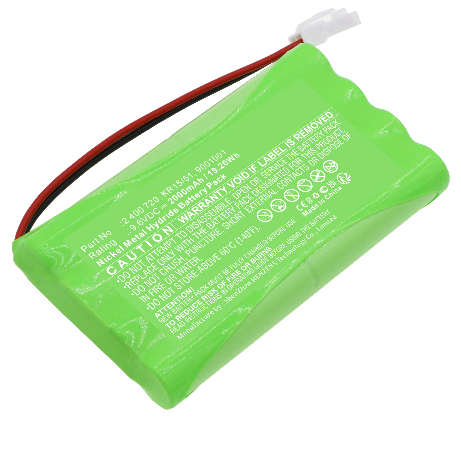 Synergy Digital Smart Home Battery, Compatible with BOSCH 2 400 720 Smart Home Battery (Ni-MH, 9.6V, 2000mAh)