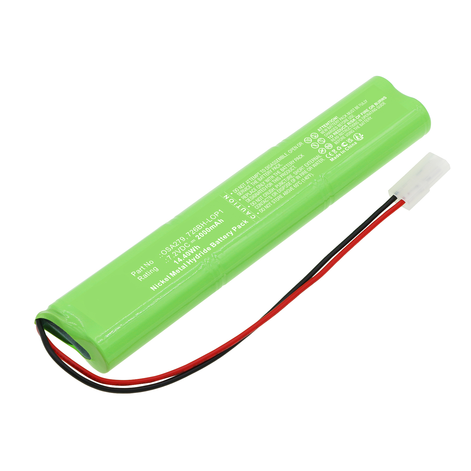 Synergy Digital Emergency Lighting Battery Compatible with Powersonic 726BH-LOP1 Emergency Lighting Battery (Ni-MH, 7.2V, 2000mAh)