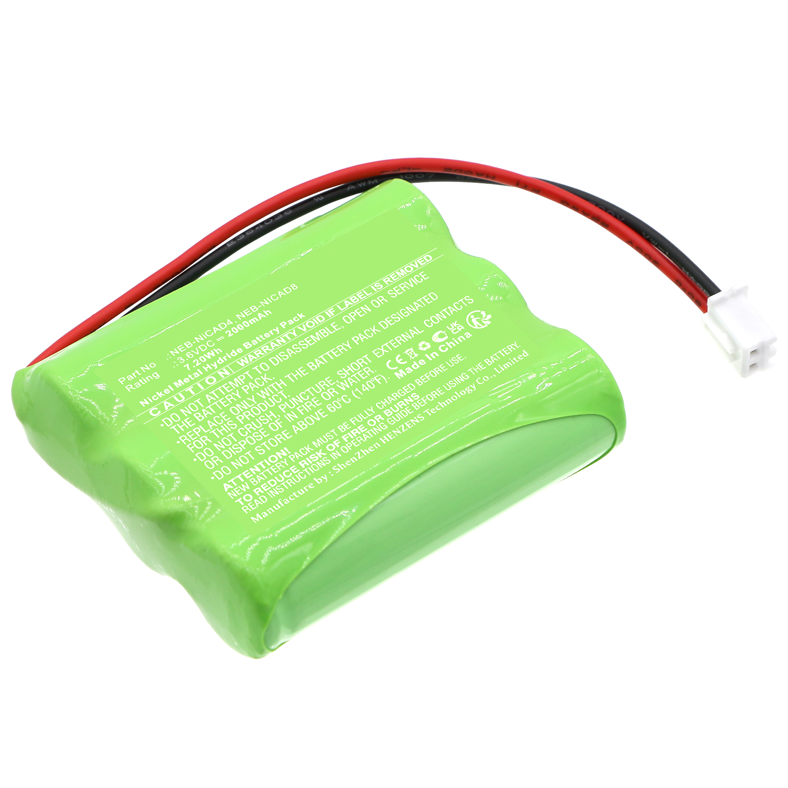 Synergy Digital Emergency Lighting Battery, Compatible with Nora Lighting NEB-NiCAD4 Emergency Lighting Battery (Ni-MH, 3.6V, 2000mAh)