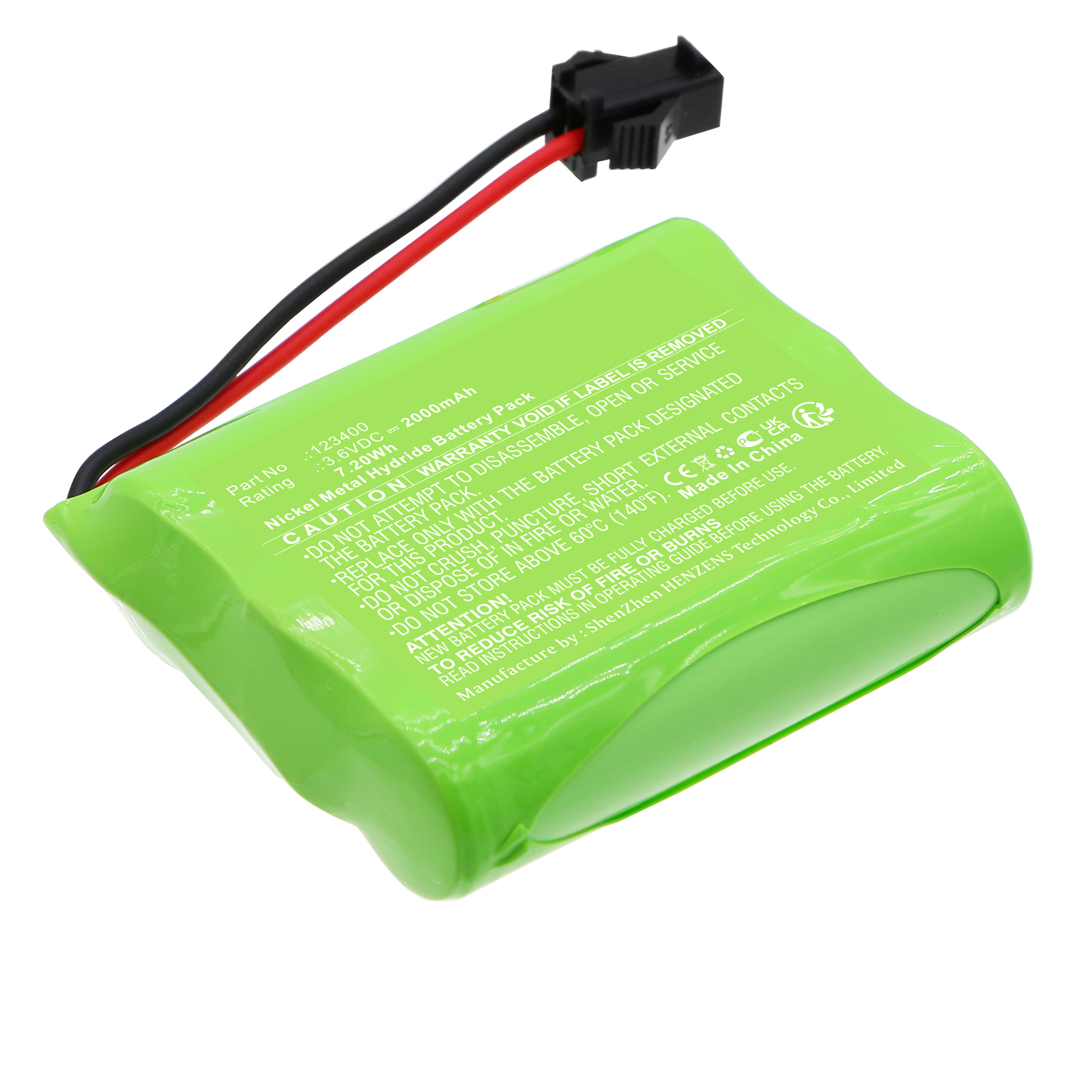 Synergy Digital Cosmetic Mirror Battery, Compatible with BRAVAT 123400 Cosmetic Mirror Battery (Ni-MH, 3.6V, 2000mAh)