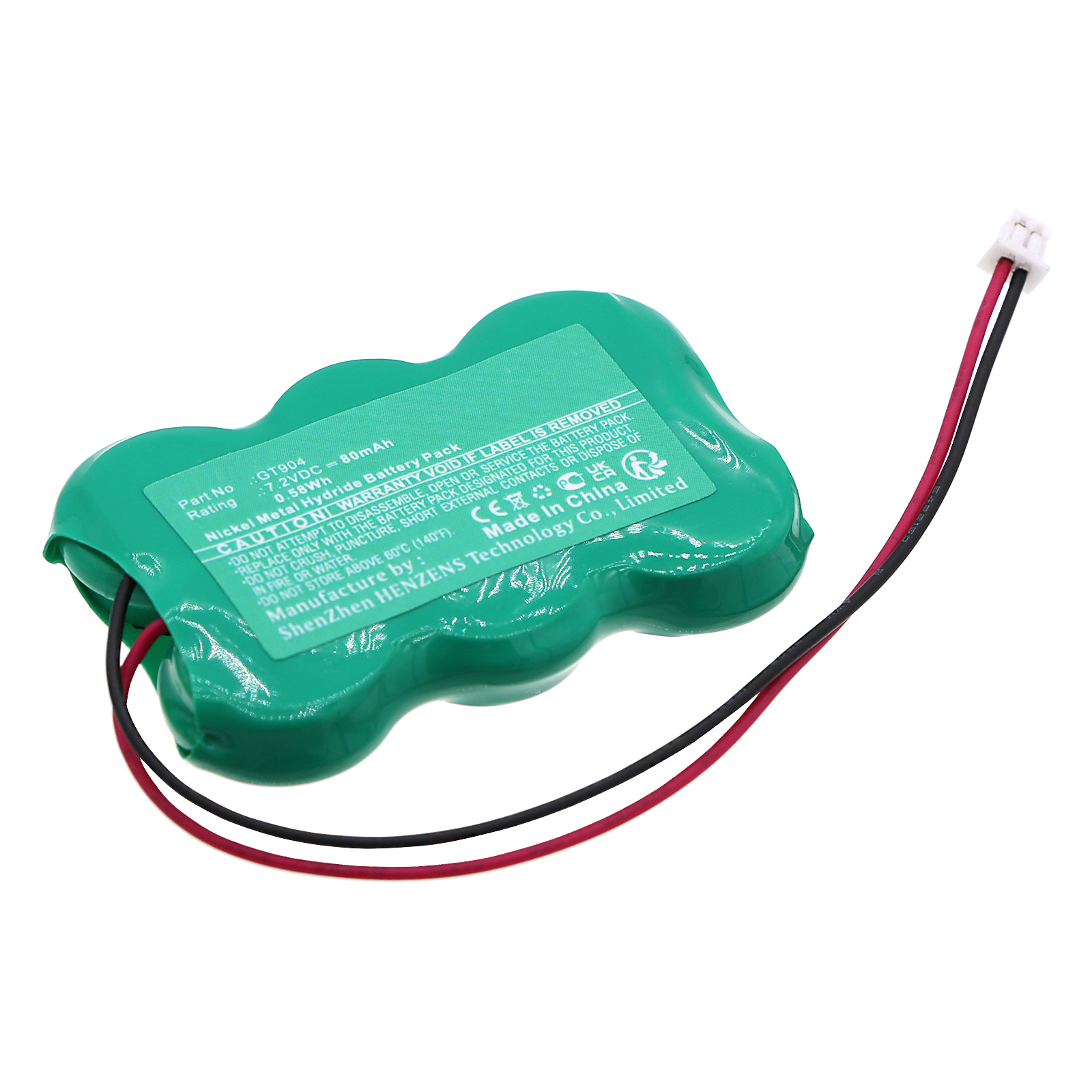 Synergy Digital Siren Alarm Battery, Compatible with Getronic GT904 Siren Alarm Battery (Ni-MH, 7.2V, 80mAh)